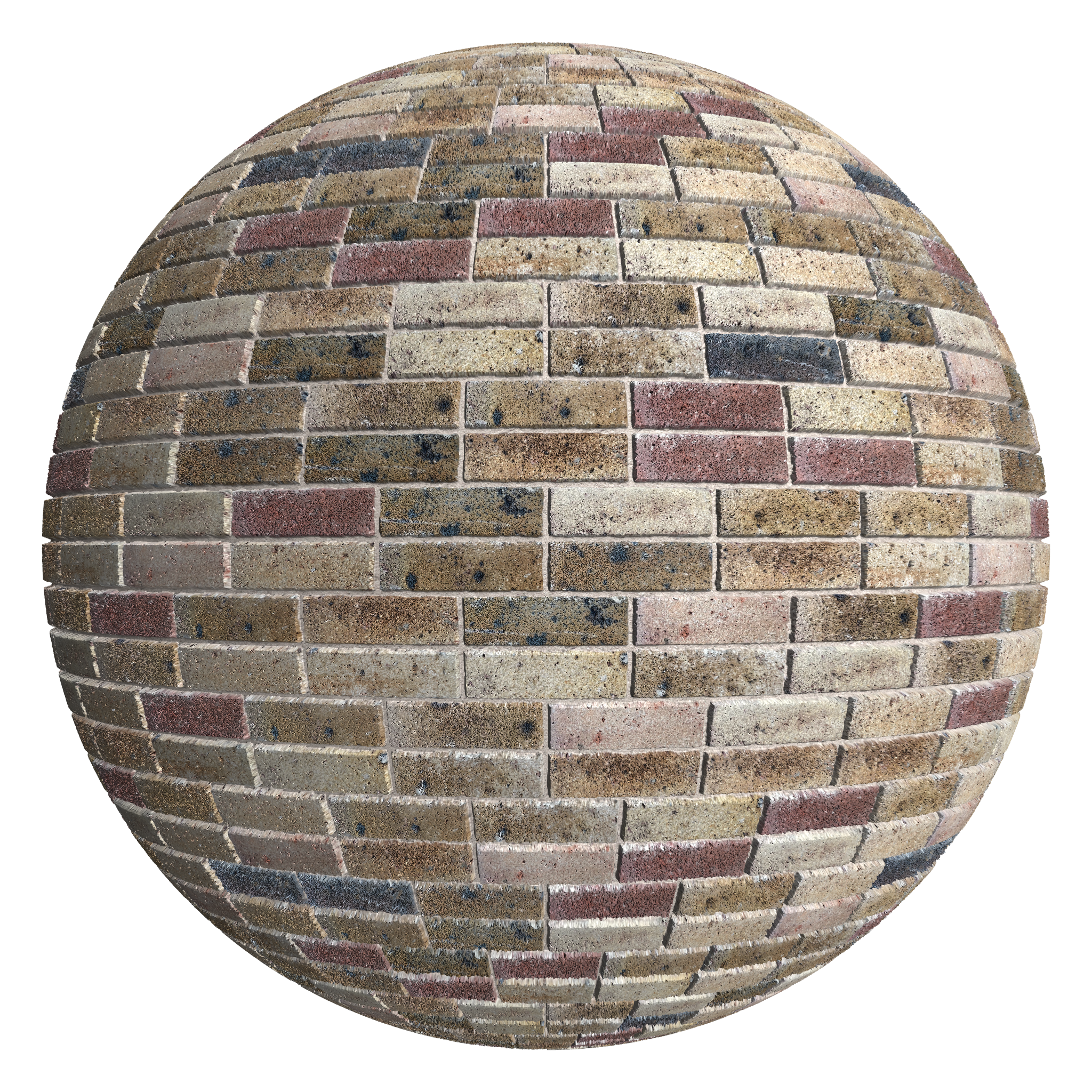 3D sphere preview of Scherzer Brick, Double Stretcher seamless texture