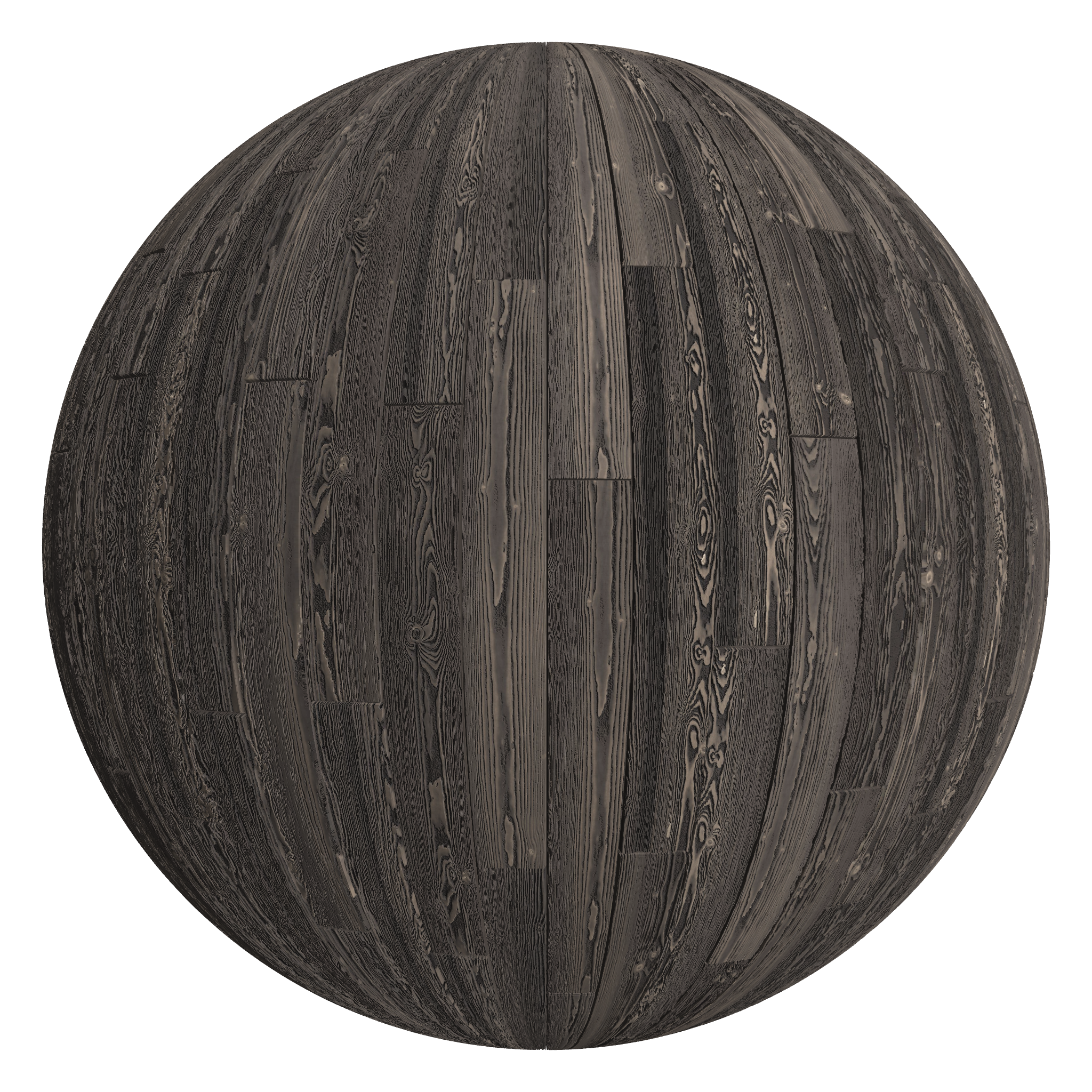 3D sphere preview of Shou Sugi Ban (Yakisugi), Staggered seamless texture