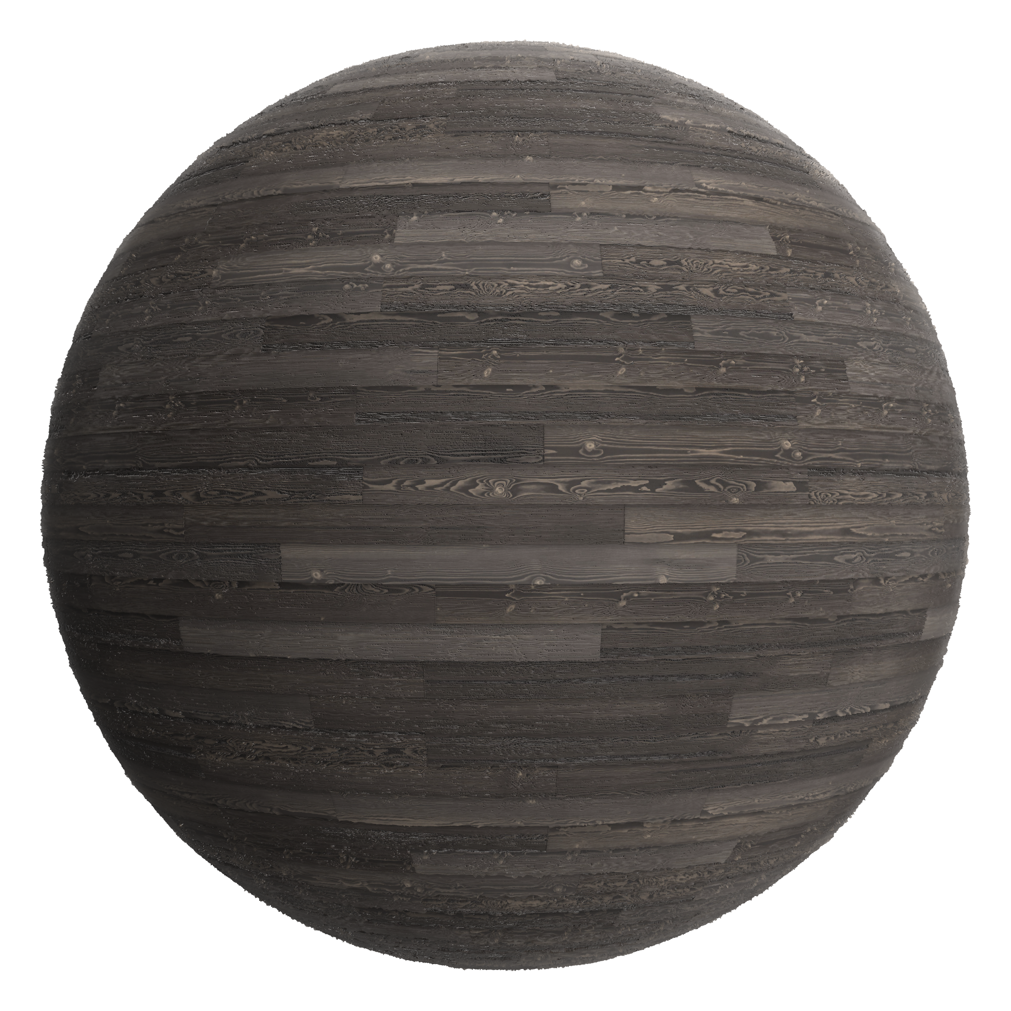 3D sphere preview of Shou Sugi Ban (Yakisugi) Lap Siding seamless texture
