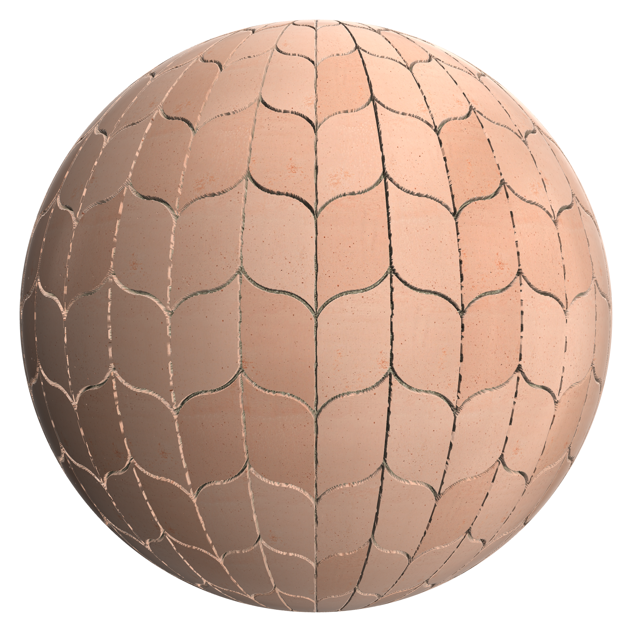 3D sphere preview of Terracotta, Leaf seamless texture