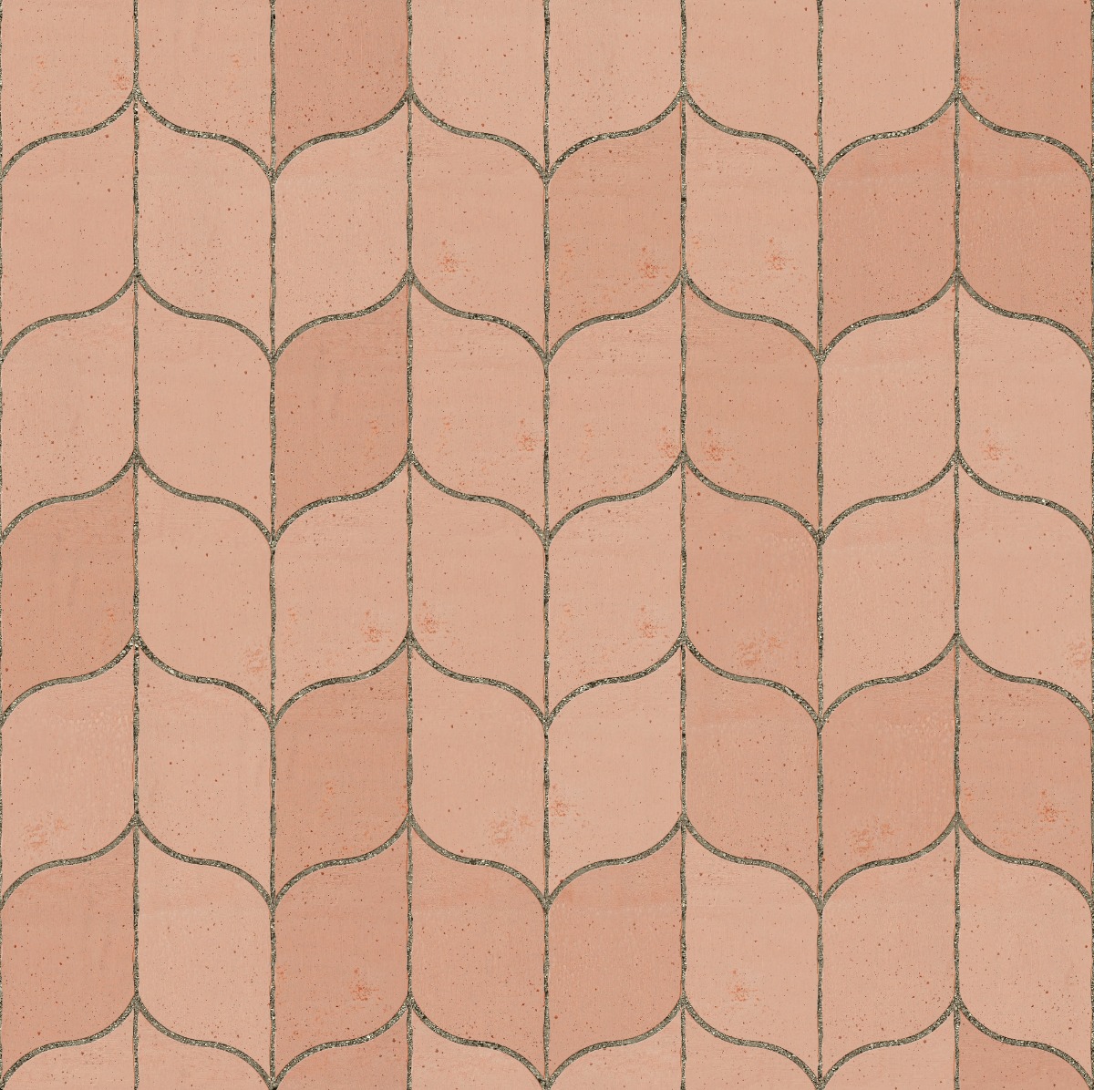 A seamless tile texture with terracotta tiles arranged in a Leaf pattern