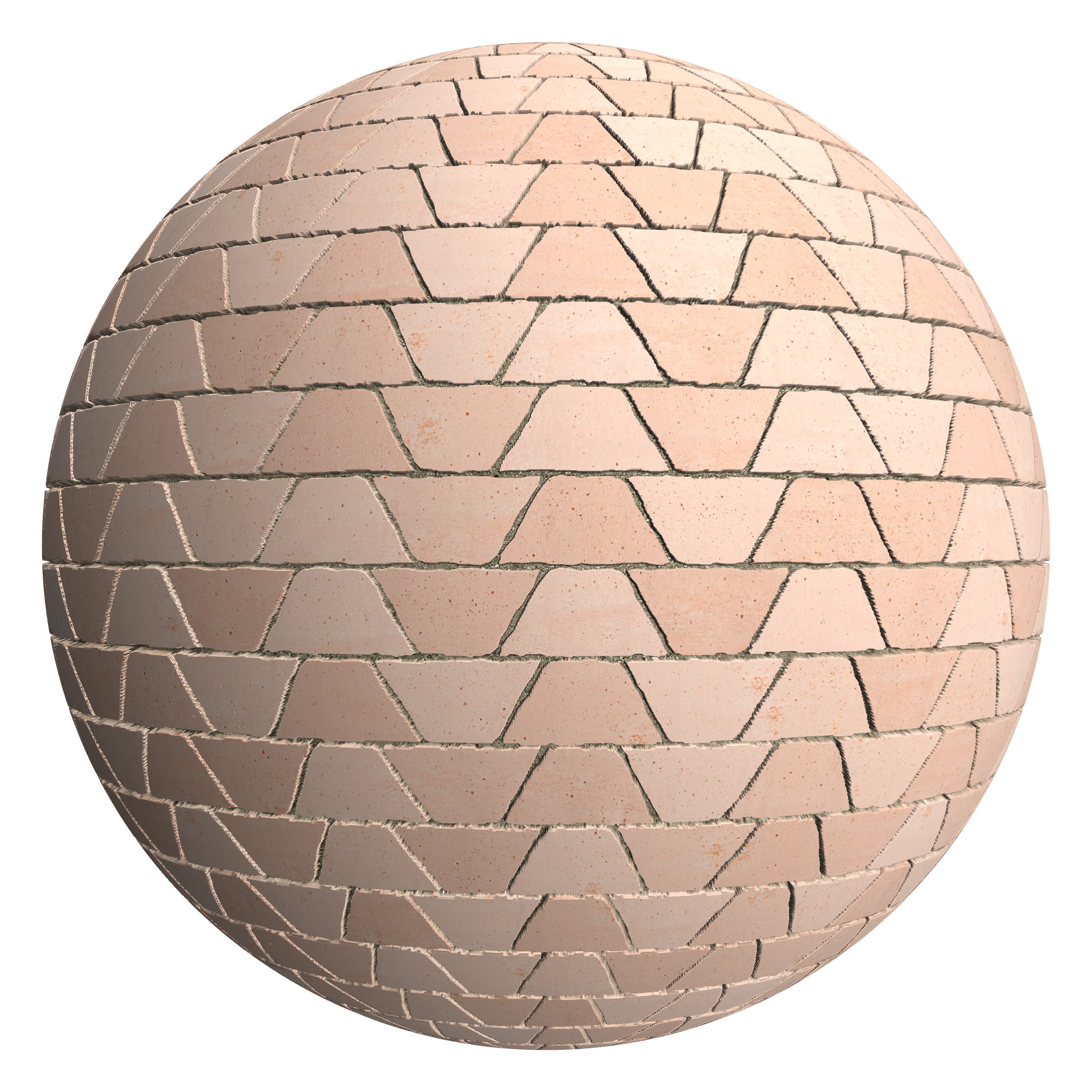 3D sphere preview of Terracotta Tile, Trapeze seamless texture