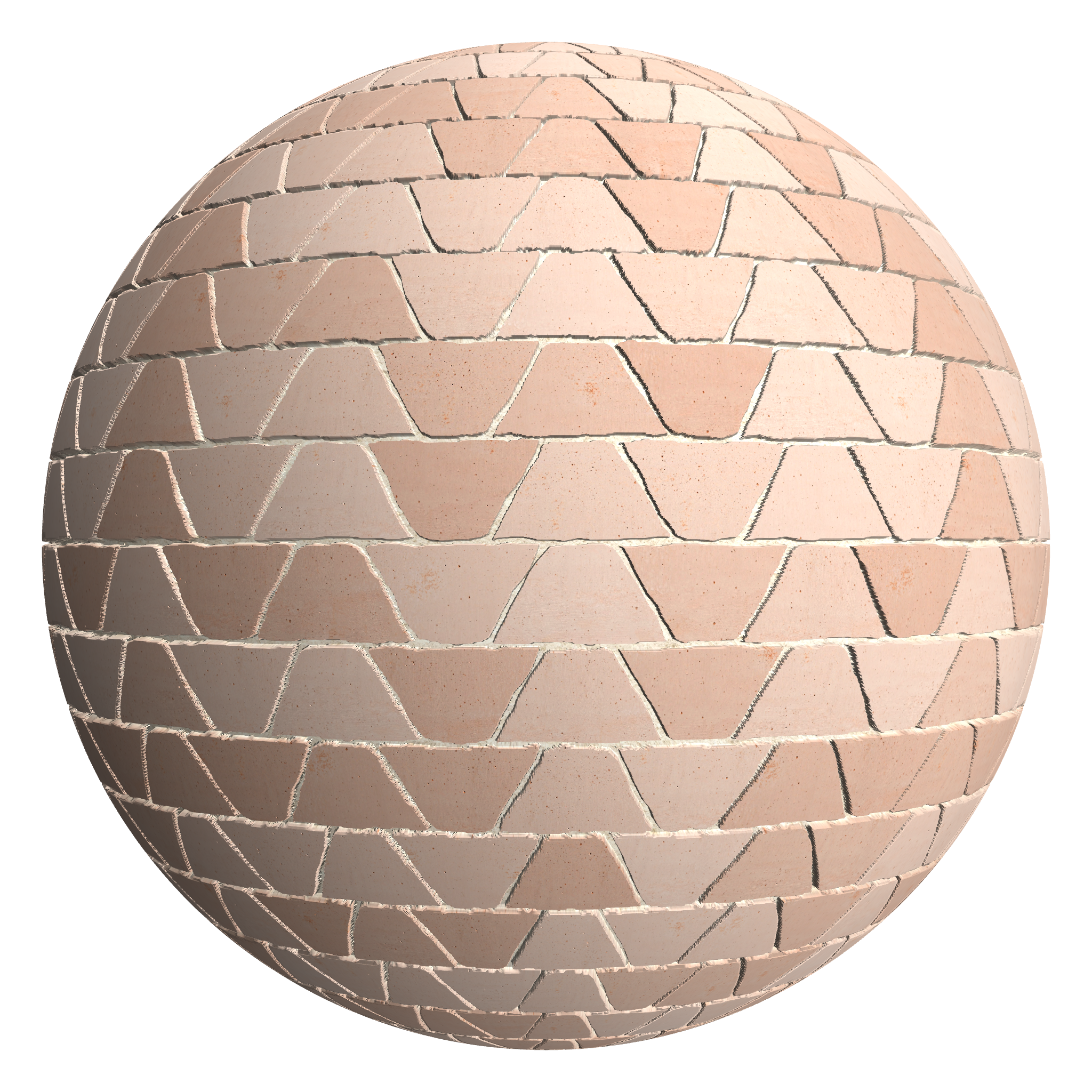 3D sphere preview of Terracotta Tile, Trapeze seamless texture