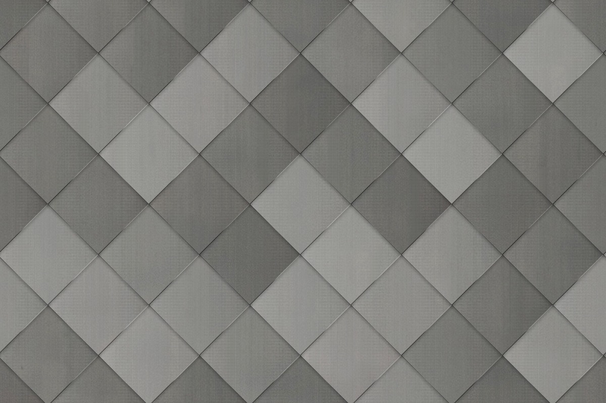 A seamless metal texture with zinc sheets arranged in a Diamond pattern
