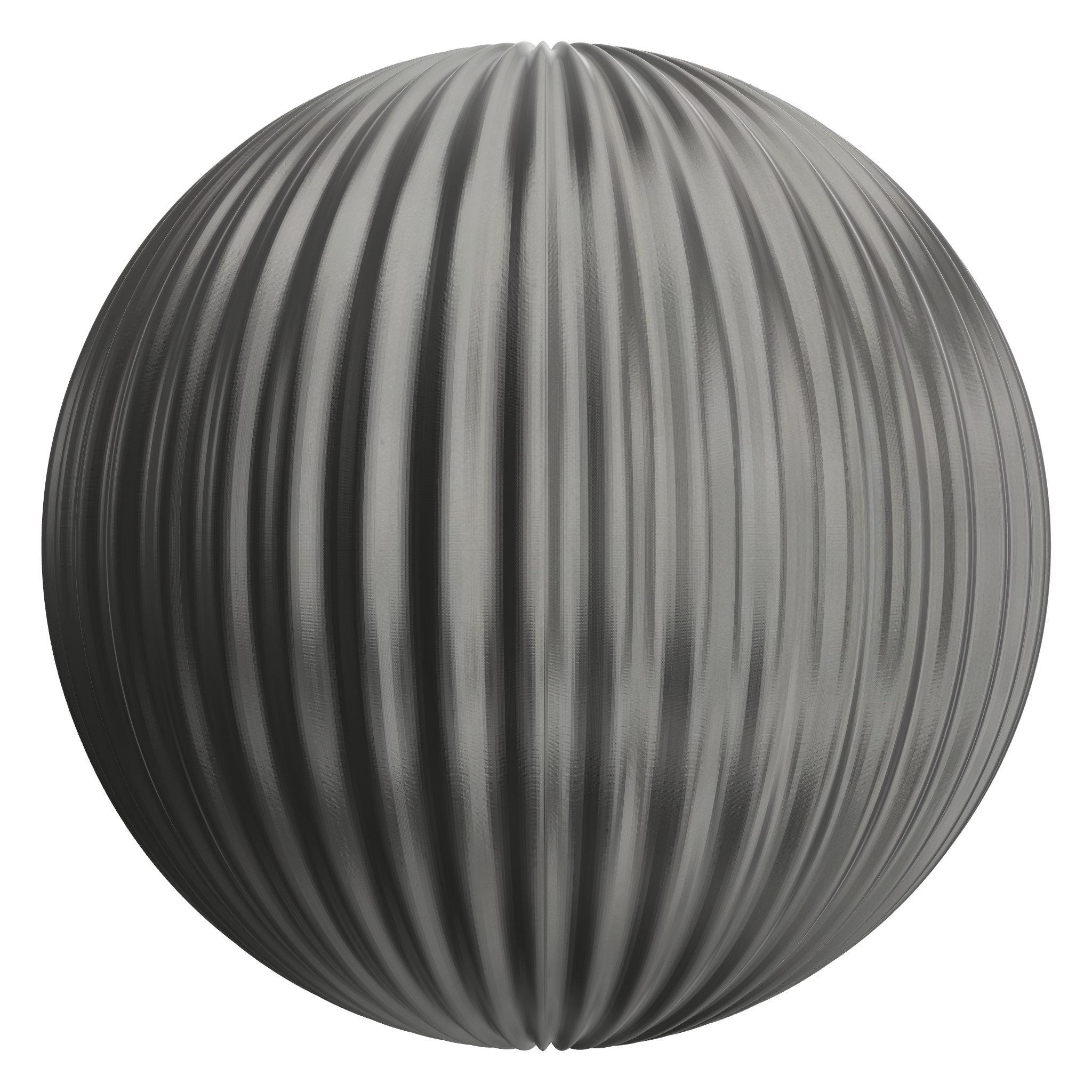 3D sphere preview of Corrugated Zinc seamless texture