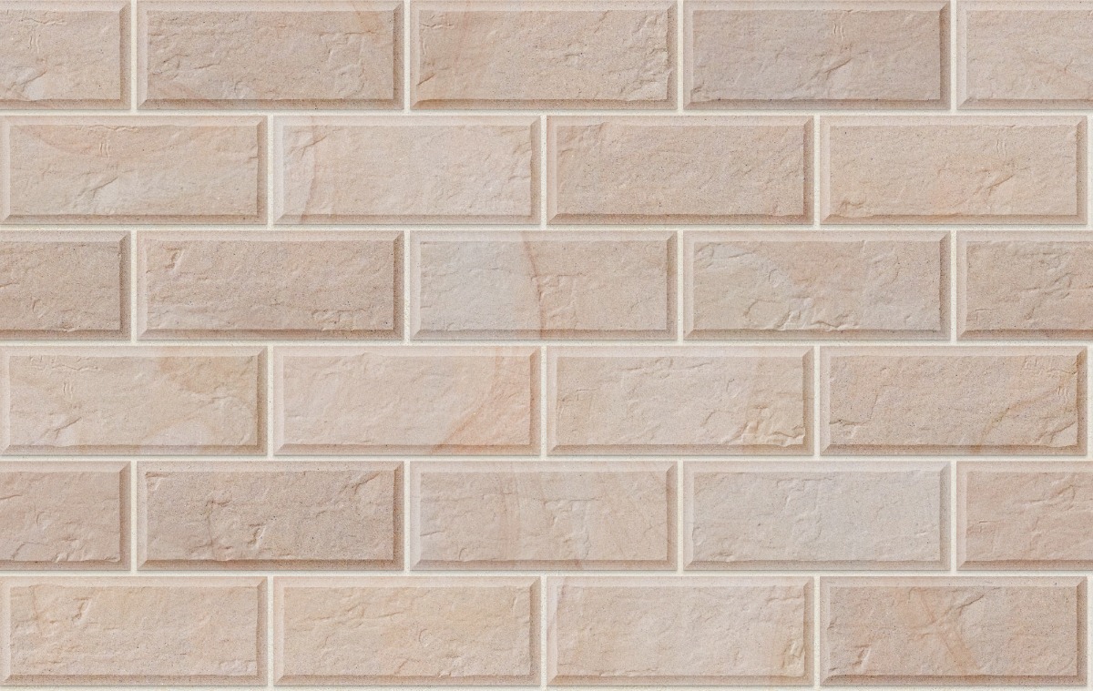 A seamless stone texture with blonde sandstone blocks arranged in a Stretcher pattern