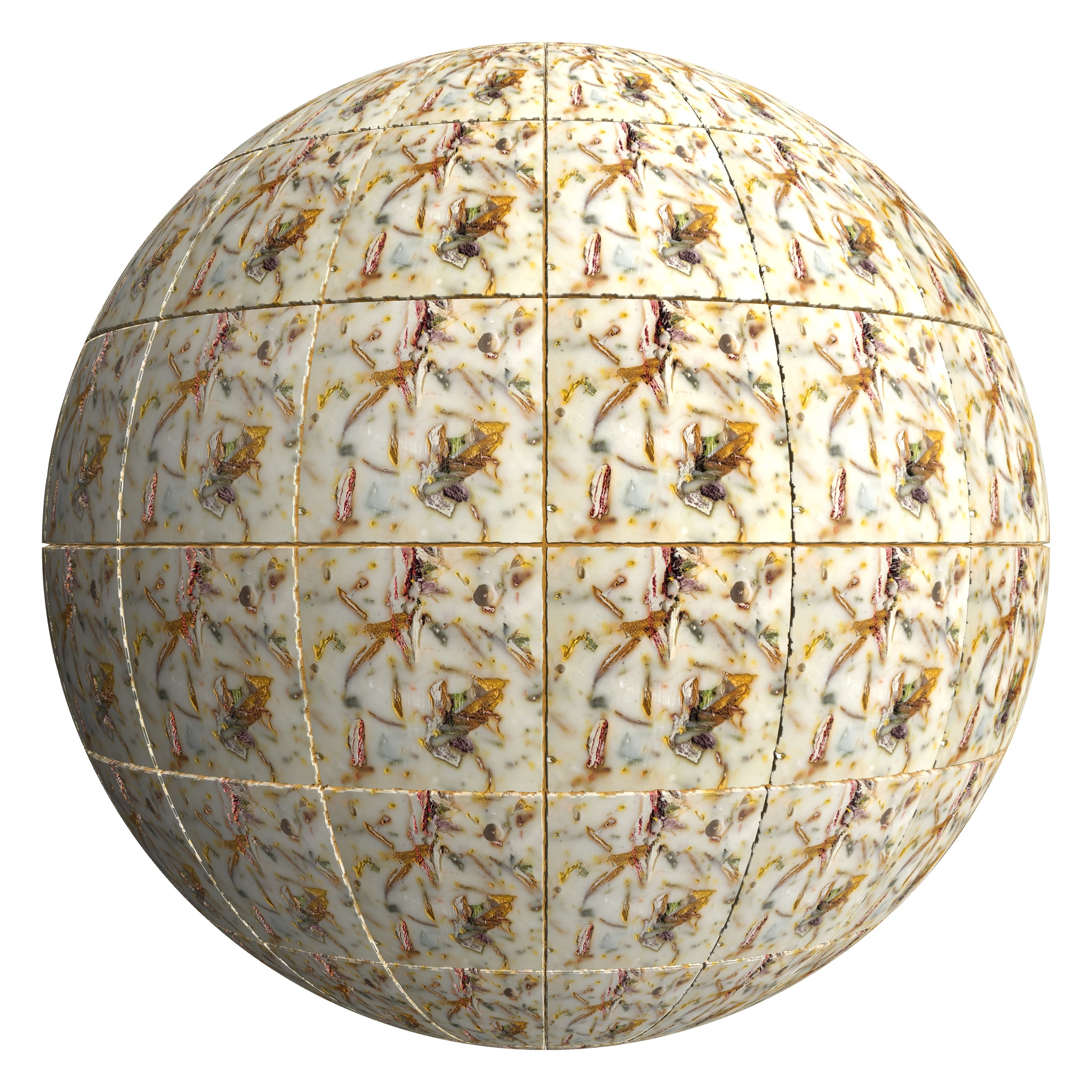 3D sphere preview of Botanica Tile, Stack seamless texture