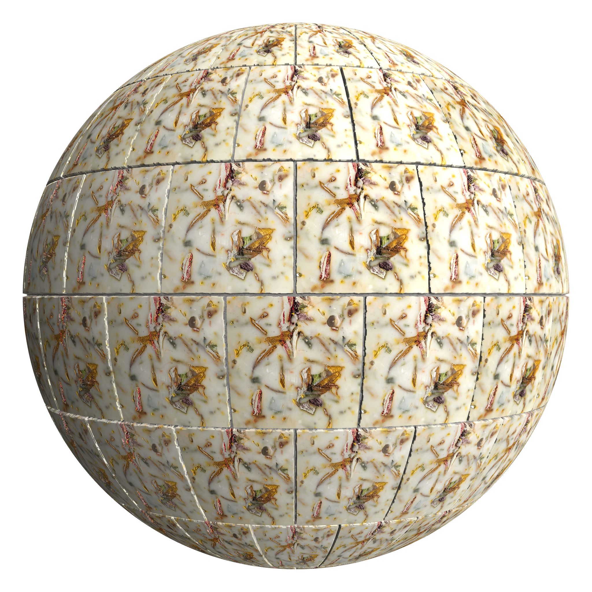 3D sphere preview of Botanica Tile, Stretcher seamless texture