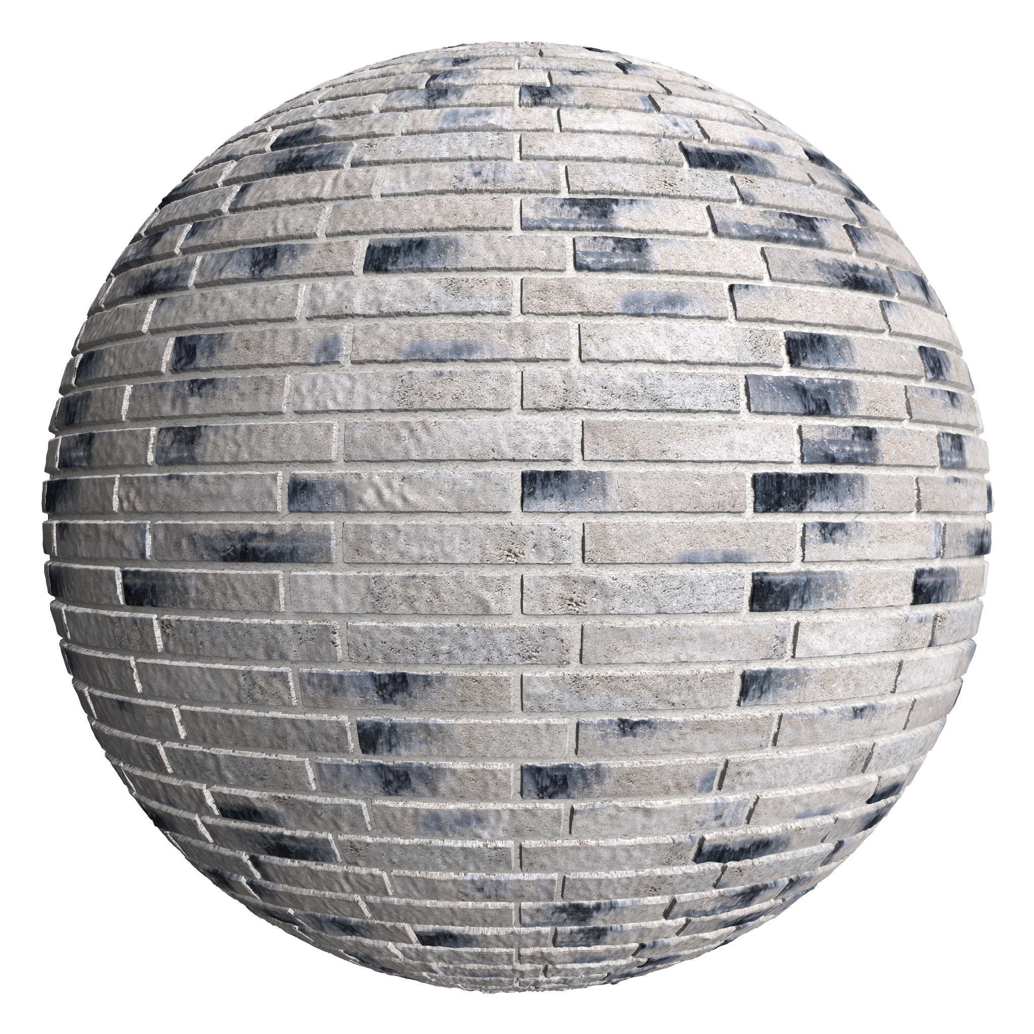3D sphere preview of Charcoal Brick, 1/4 Stretcher seamless texture