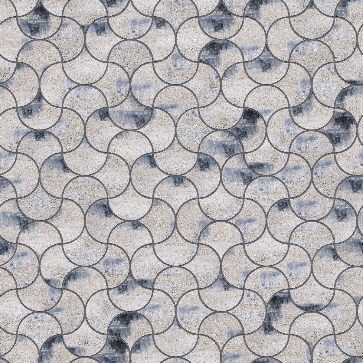 A seamless brick texture with charcoal brick units arranged in a Ogee Fishscale pattern