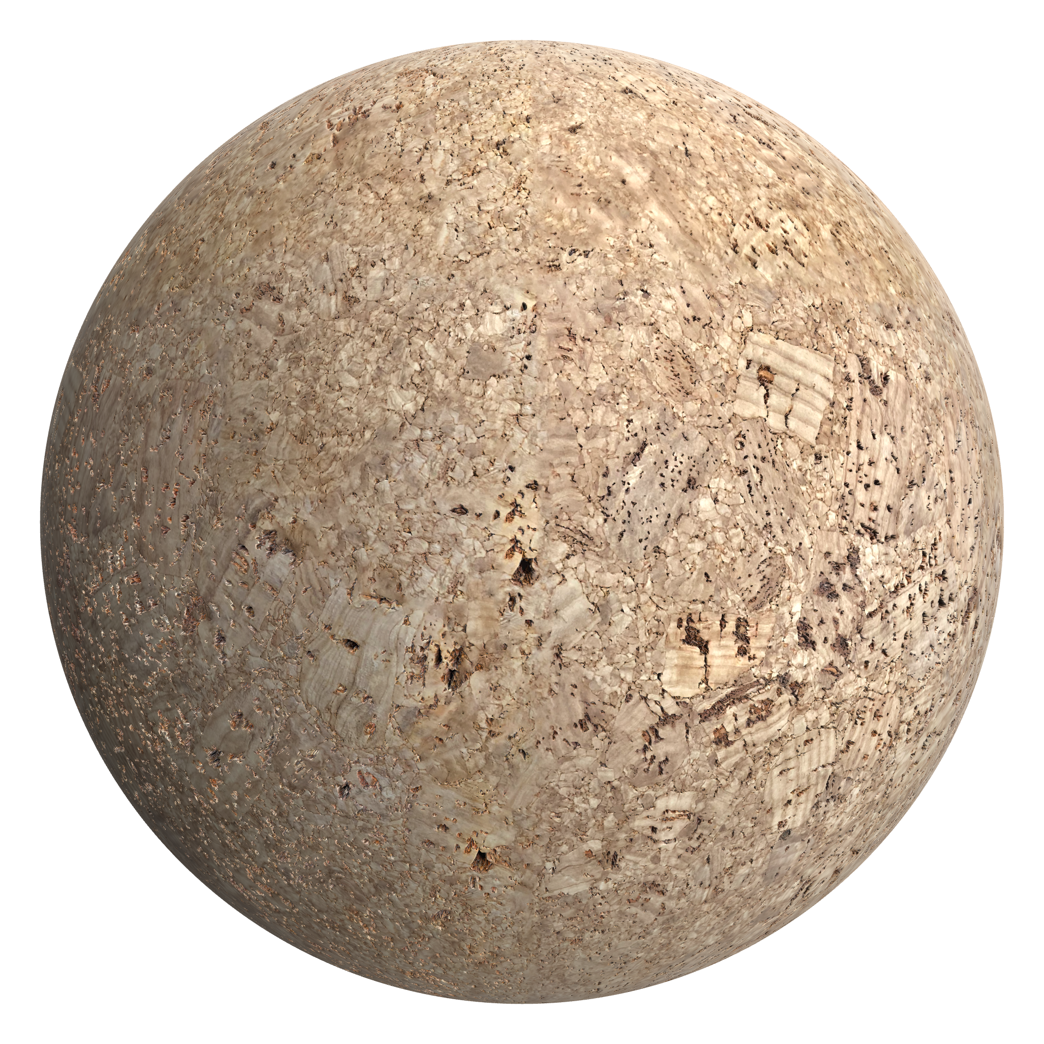 3D sphere preview of Cork seamless texture