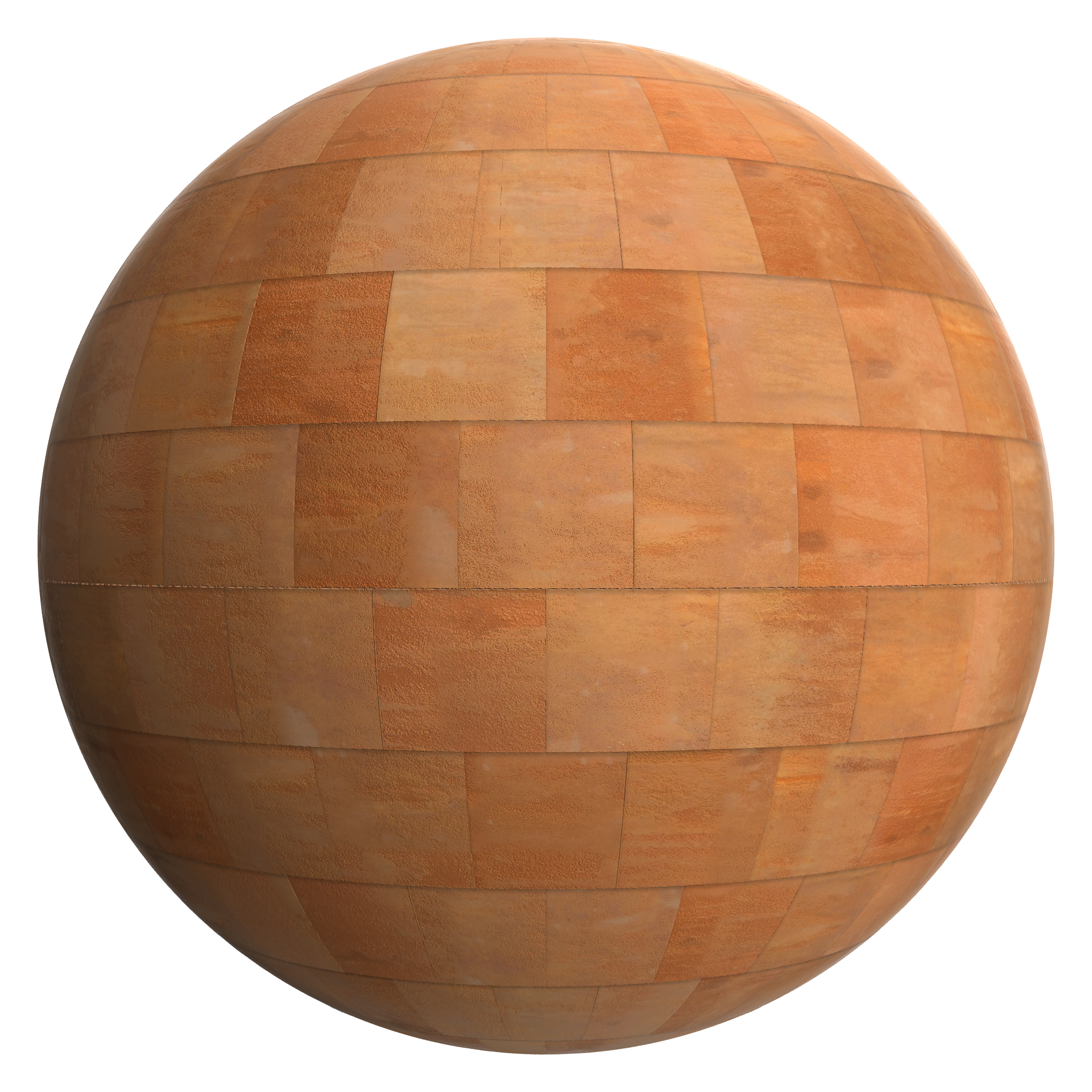 3D sphere preview of Corten Steel A, Stretcher seamless texture