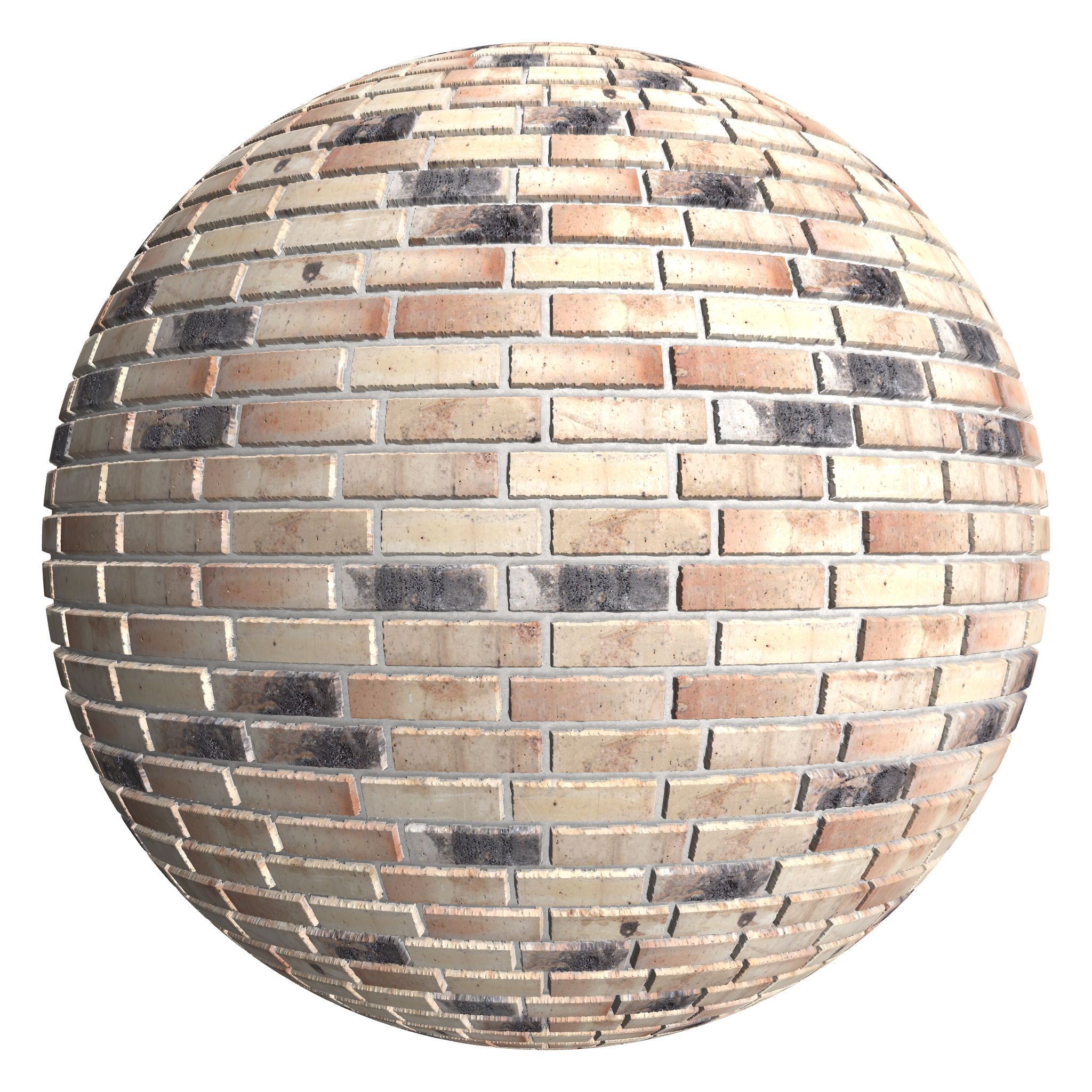 3D sphere preview of Corvus Brick, 1/4 Stretcher seamless texture