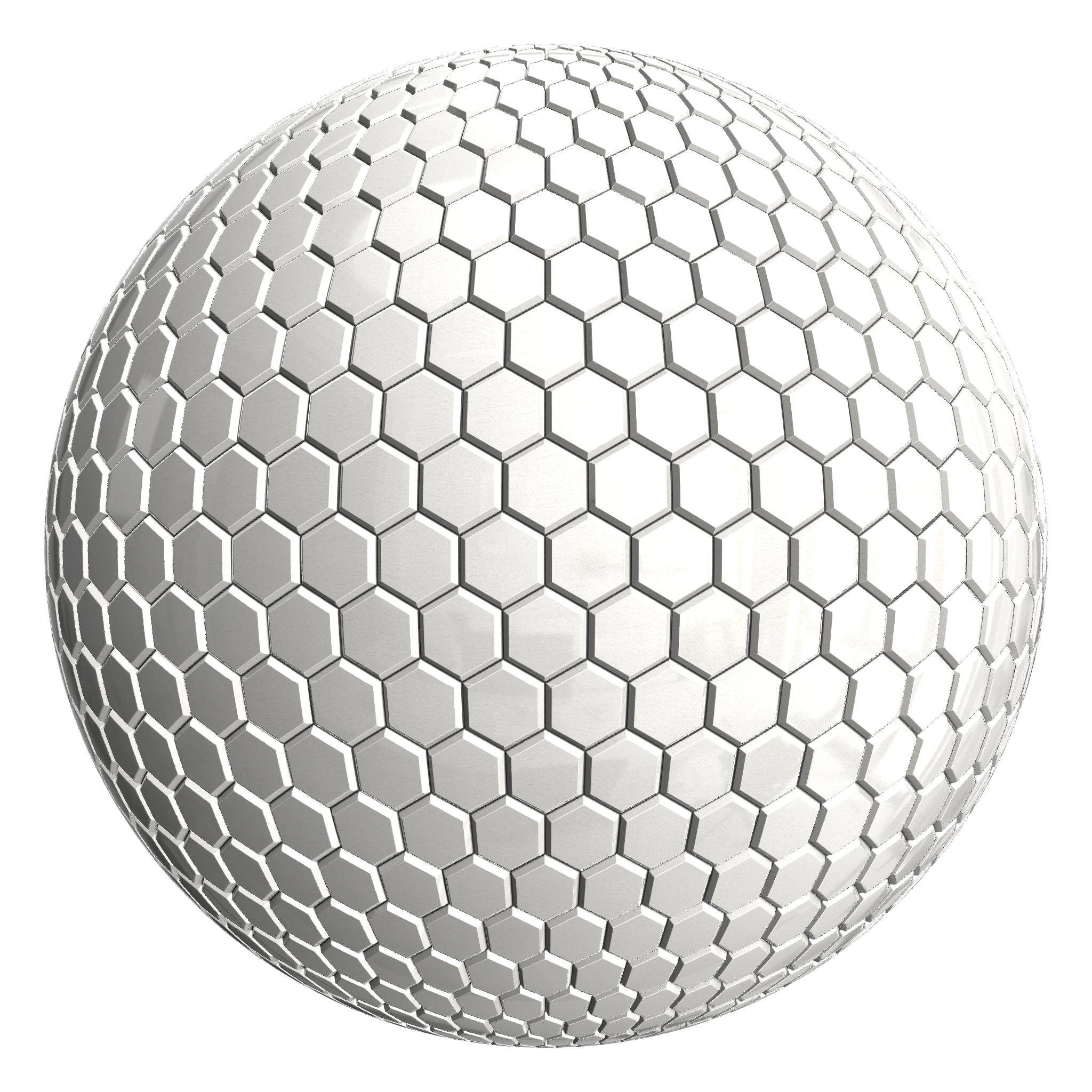 3D sphere preview of Crazing Tile, Hexagonal seamless texture