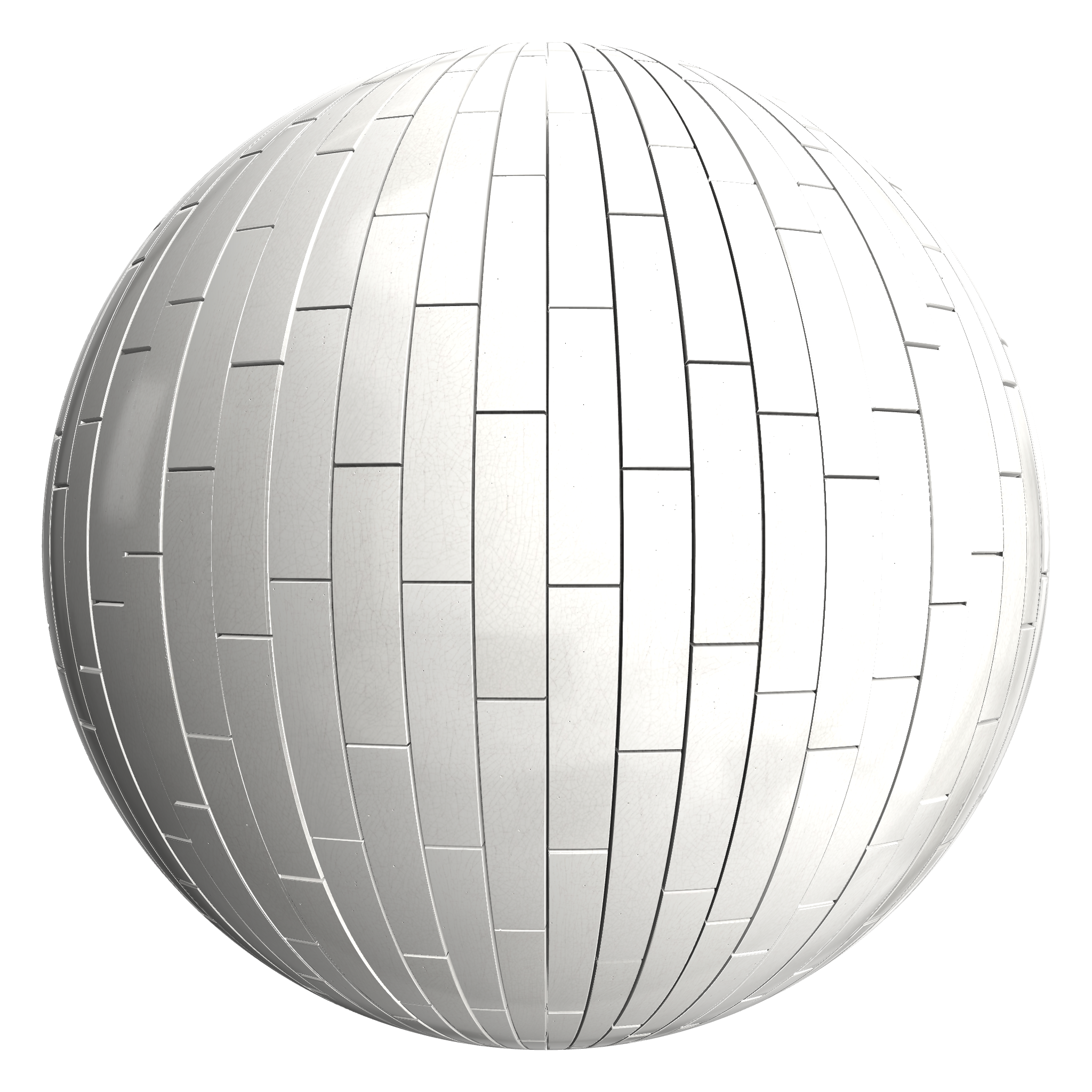 3D sphere preview of Crazing Tile, Staggered seamless texture