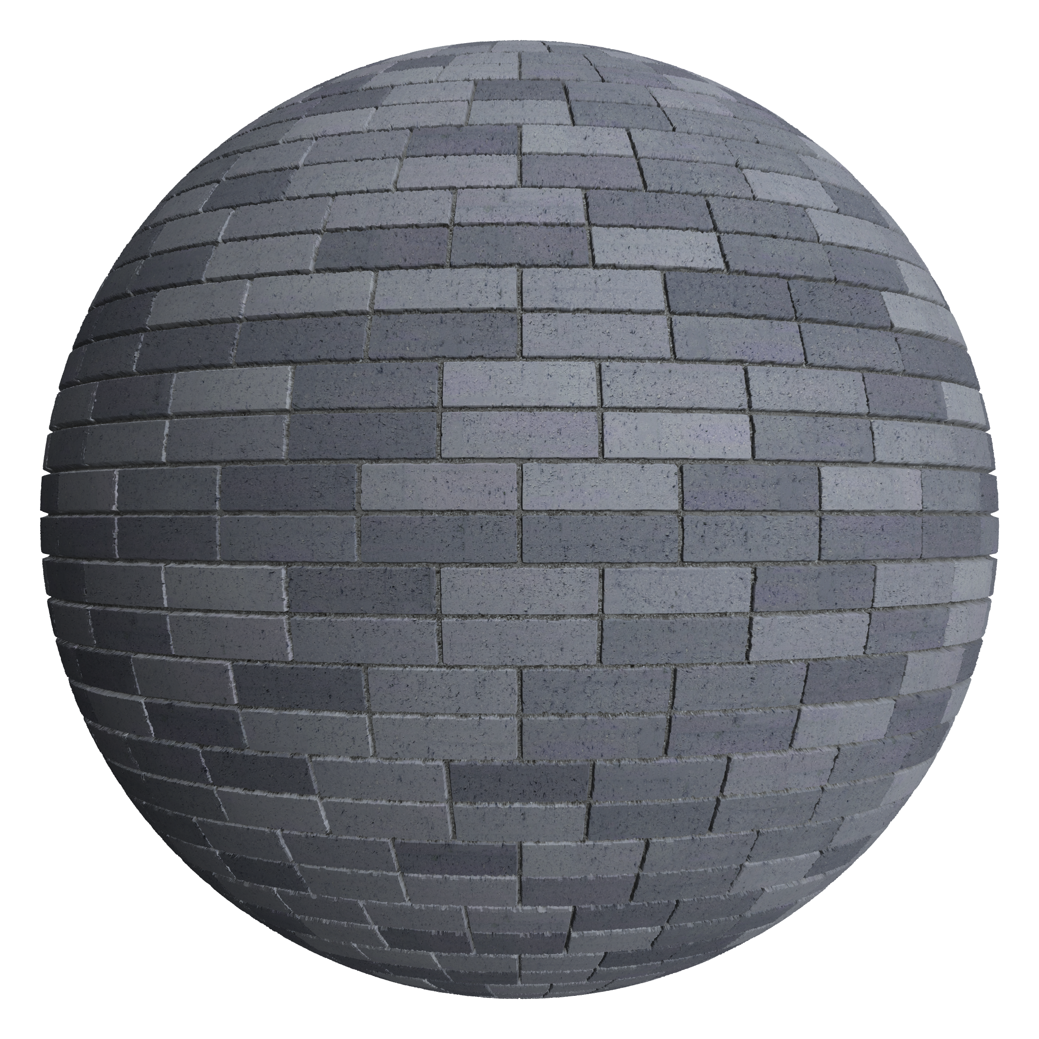 3D sphere preview of Even Drag Brick, Double Stretcher seamless texture