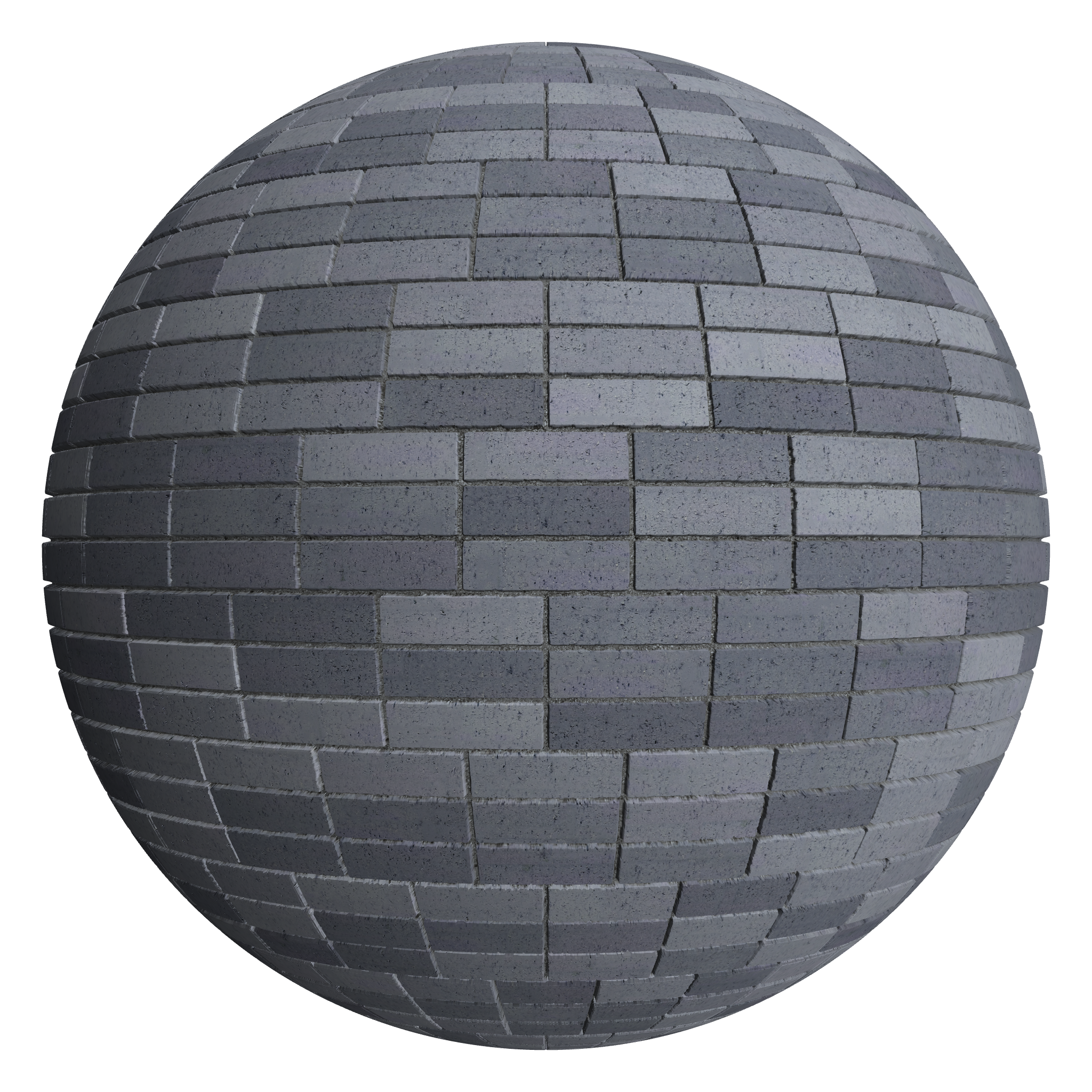 3D sphere preview of Even Drag Brick, Triple Stretcher seamless texture