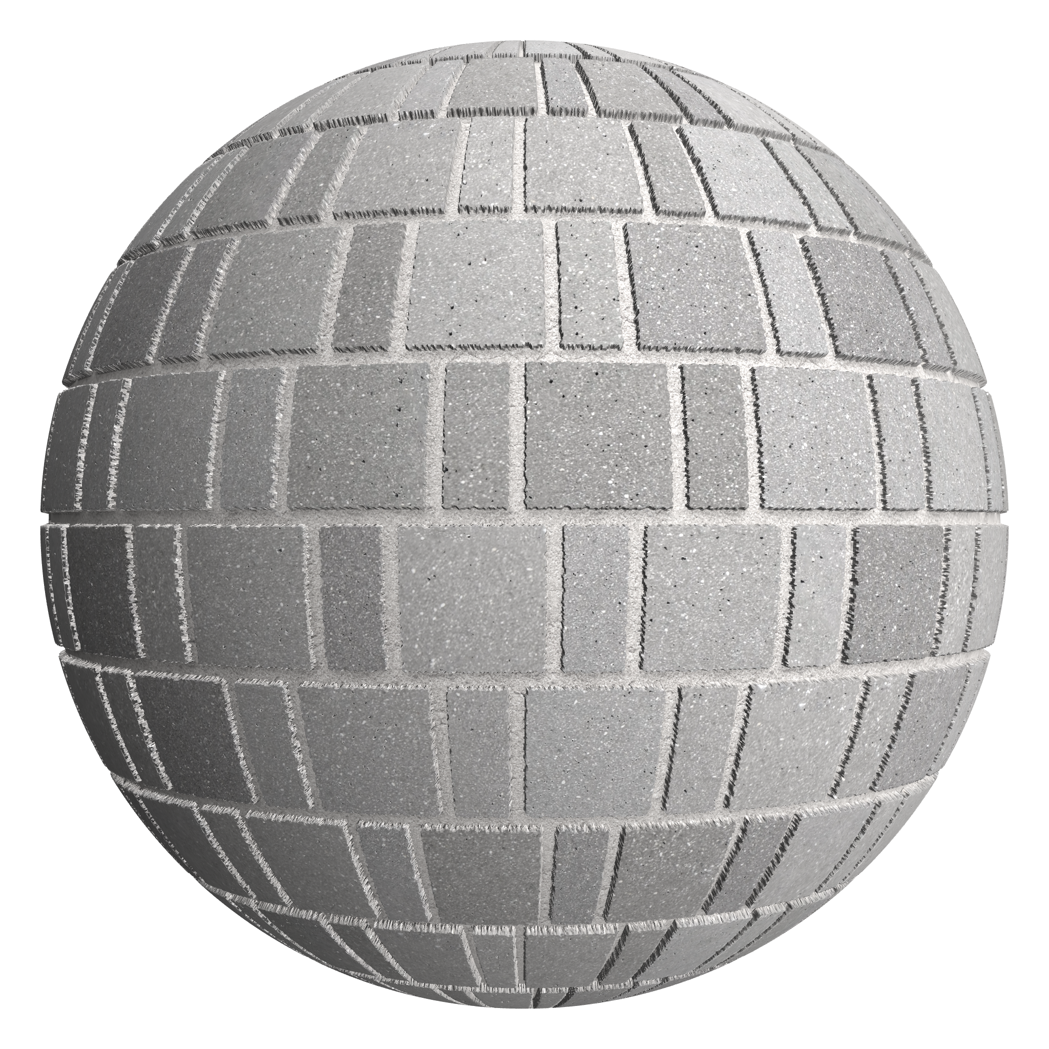 3D sphere preview of Grey Granite Porcelain Tile, Flemish seamless texture