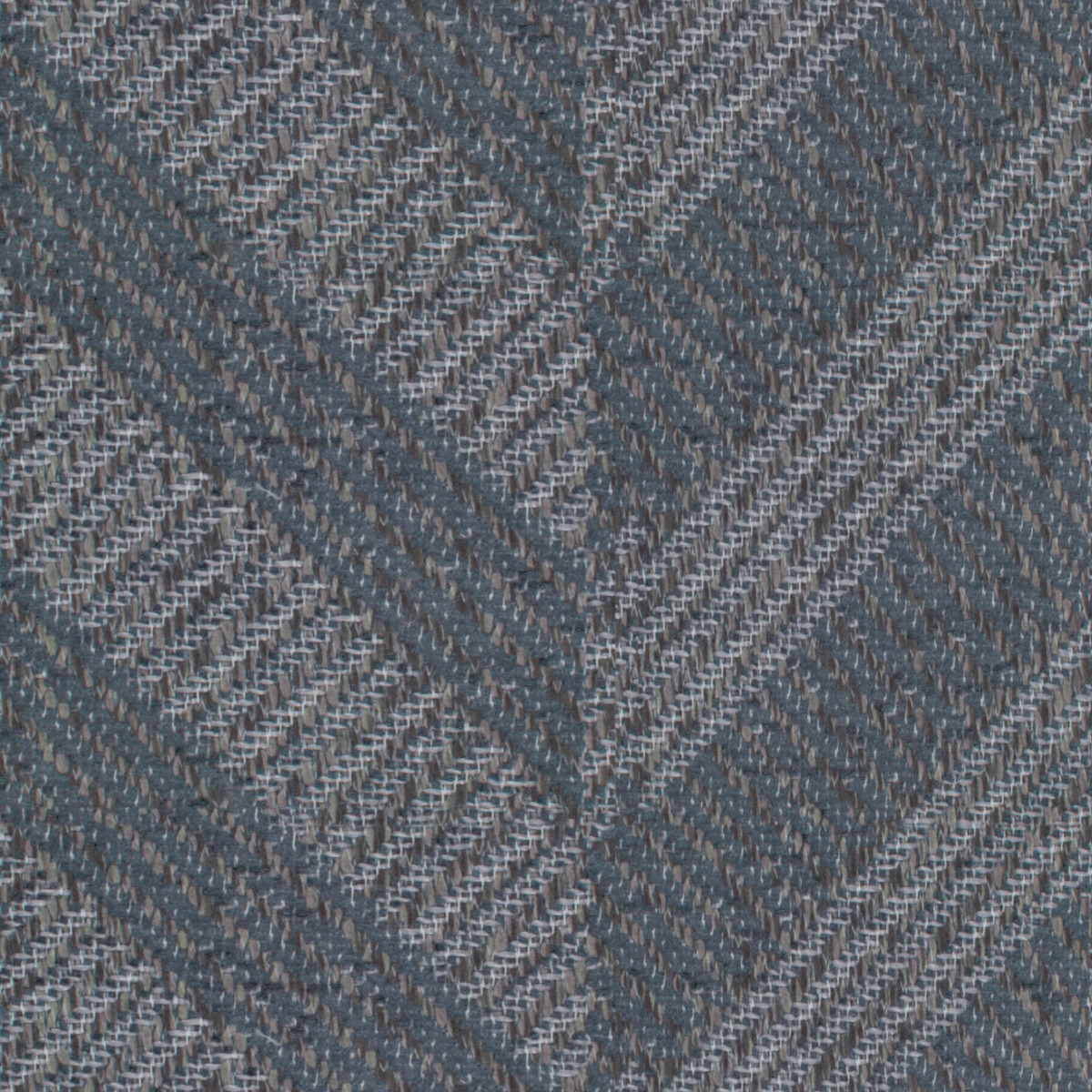 A seamless fabric texture with herringbone blue chenille units arranged in a None pattern