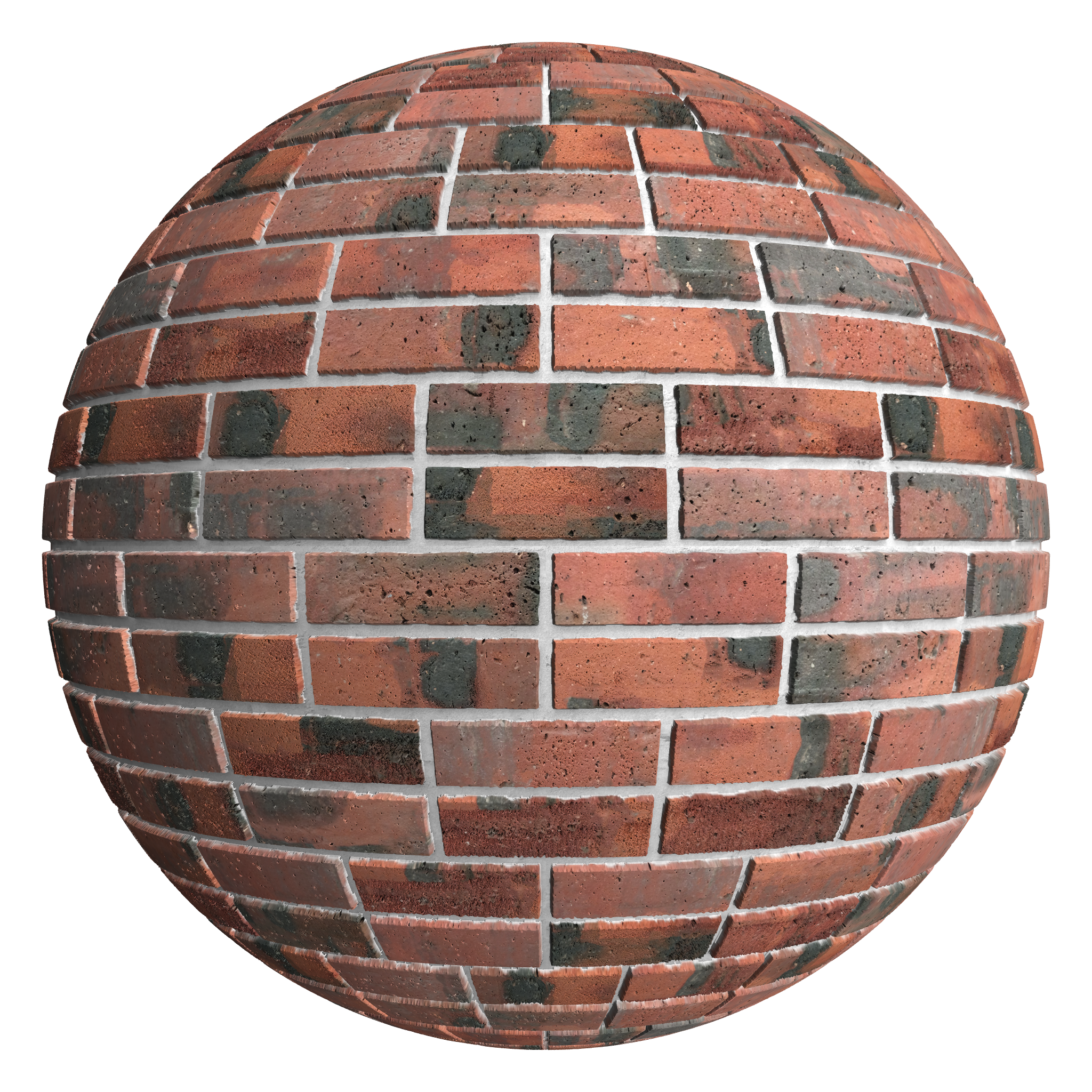 3D sphere preview of Industrial Brick, Double Stretcher seamless texture