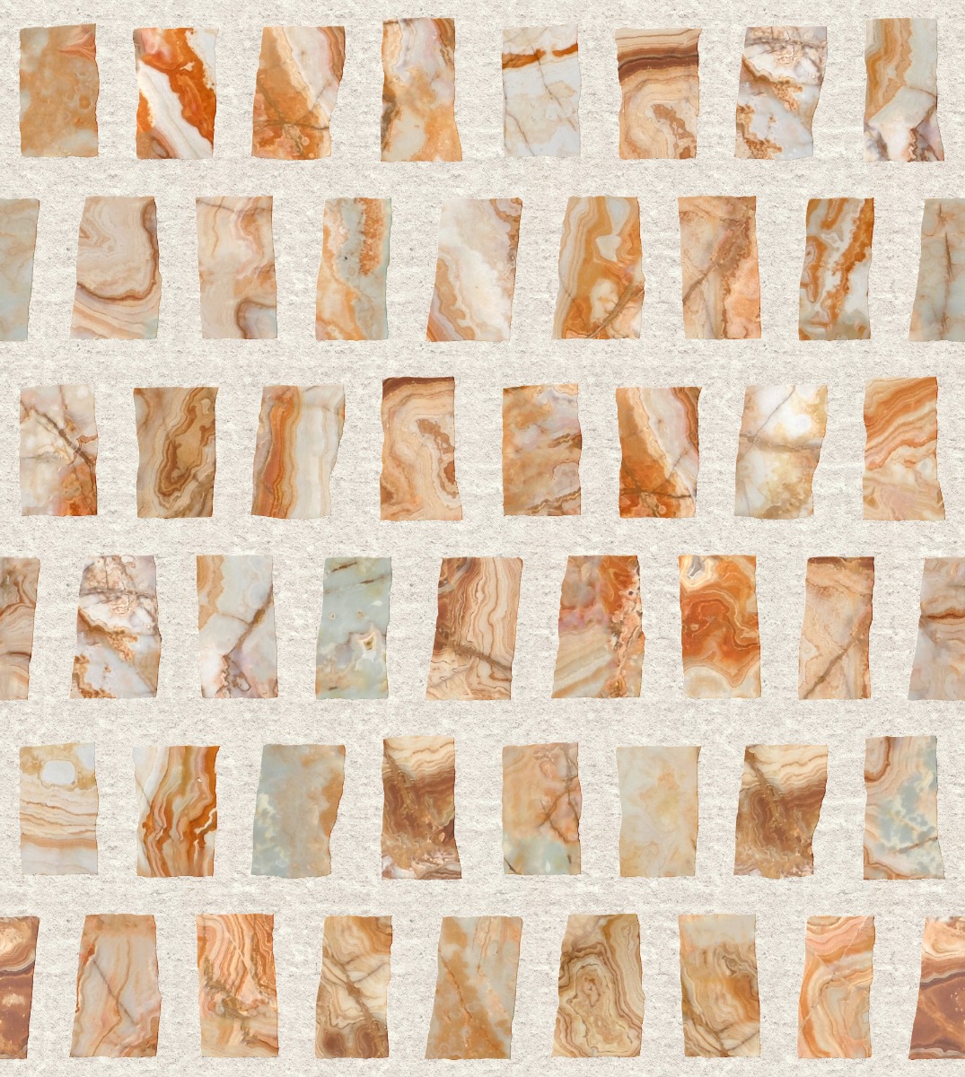 A seamless stone texture with orange marble blocks arranged in a Scarpa pattern