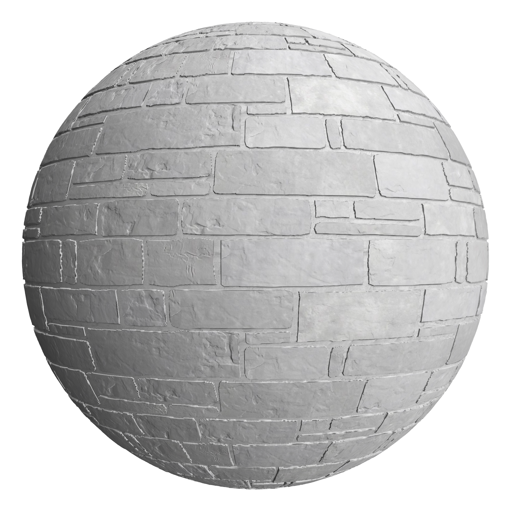 3D sphere preview of Polished Concrete, Coursed Ashlar seamless texture