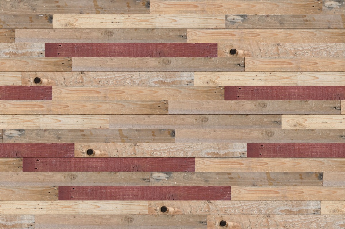 A seamless wood texture with reclaimed scaffold boards boards arranged in a Staggered pattern