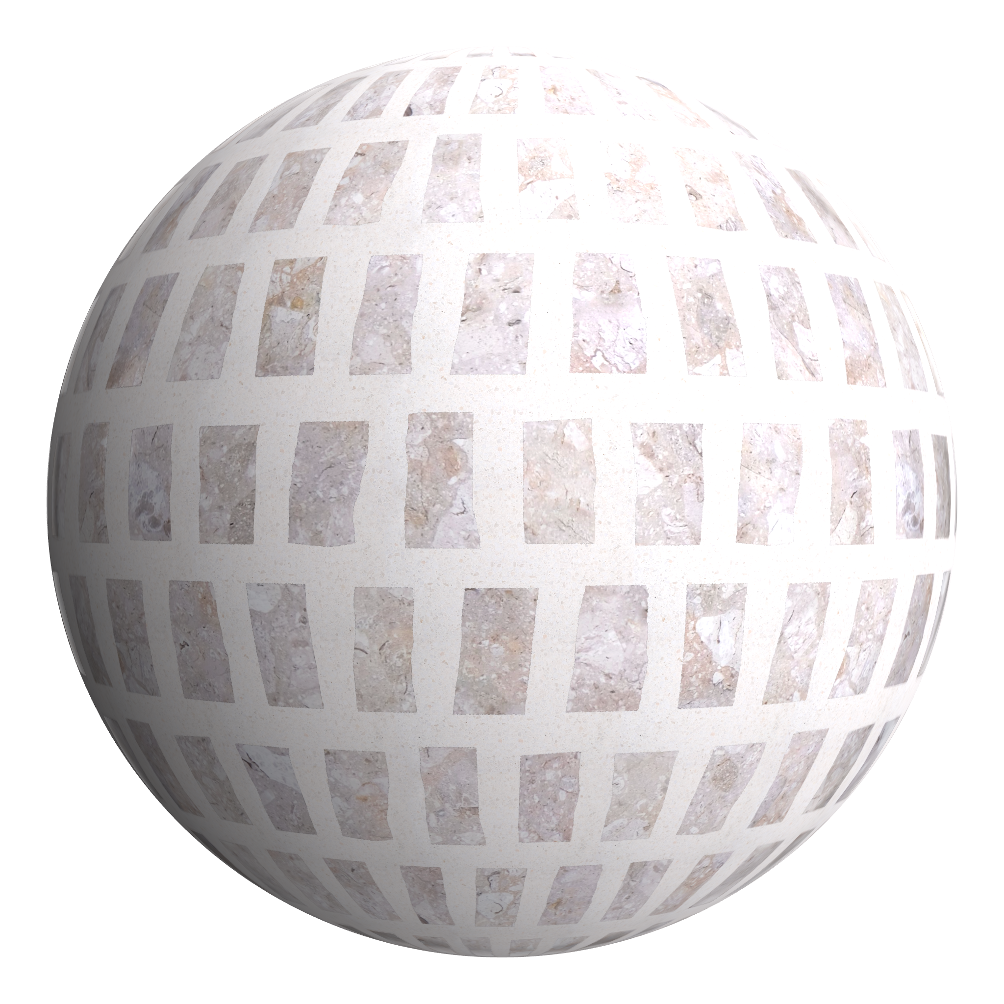 3D sphere preview of Sabbia Terrazzo, Scarpa seamless texture