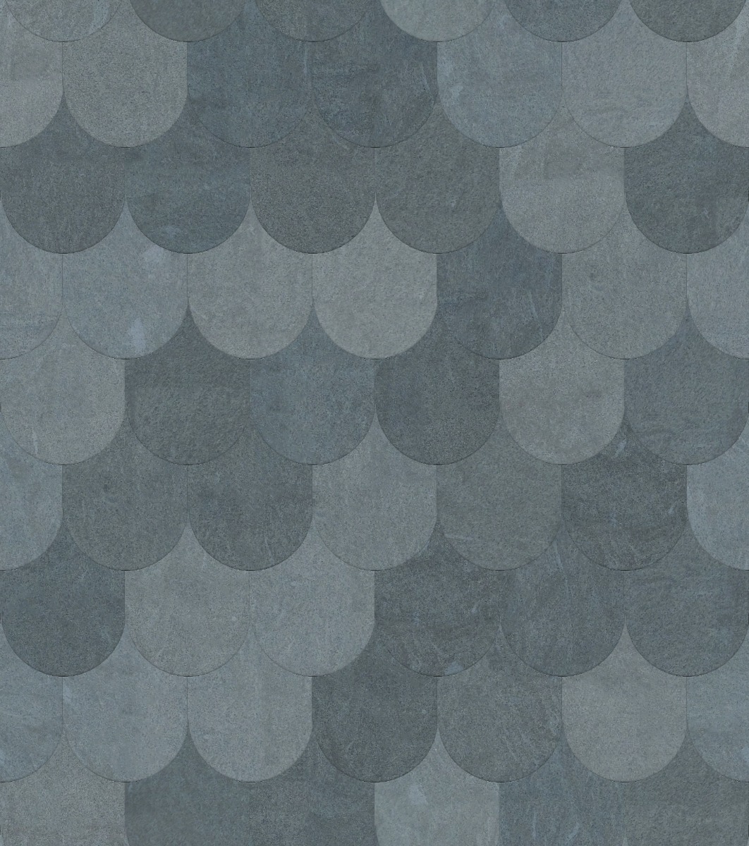 A seamless stone texture with slate blocks arranged in a Fishscale pattern