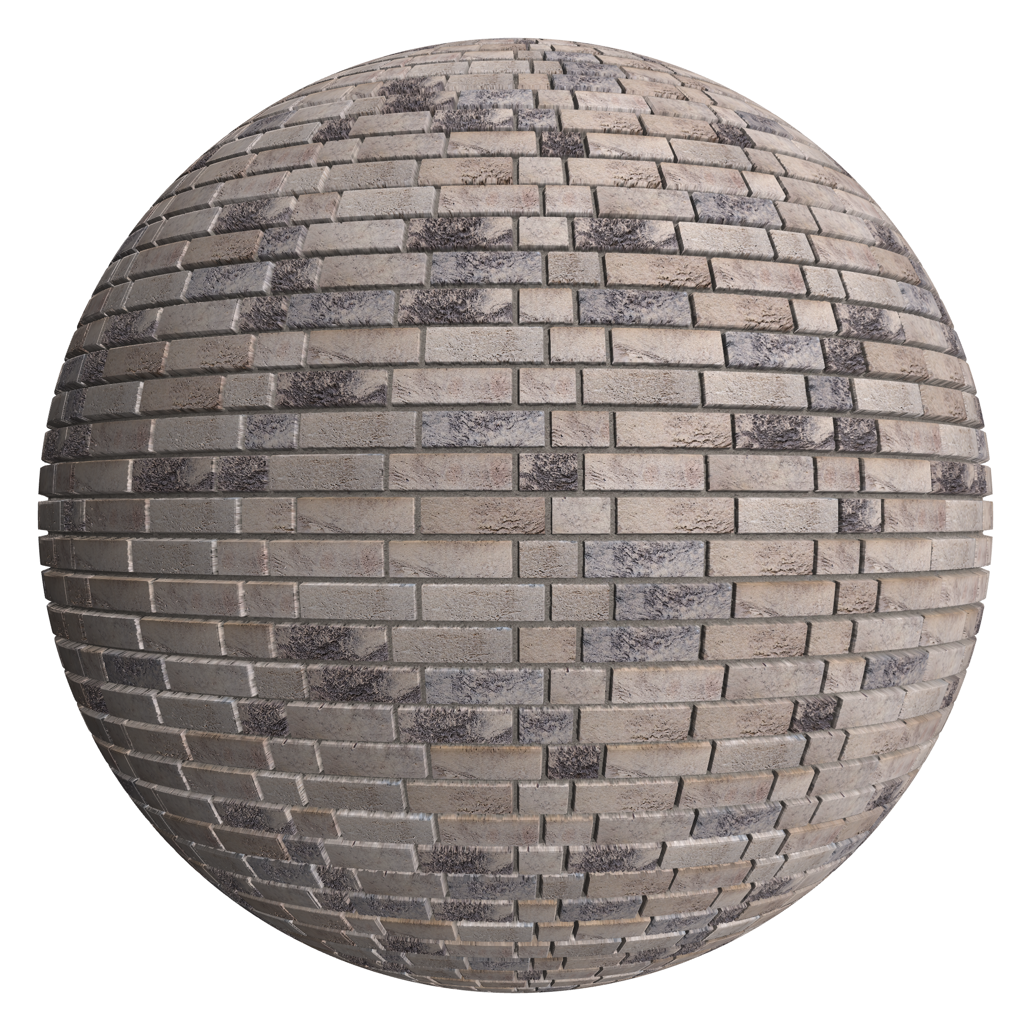 3D sphere preview of Beige Brick, Silesian Bond seamless texture
