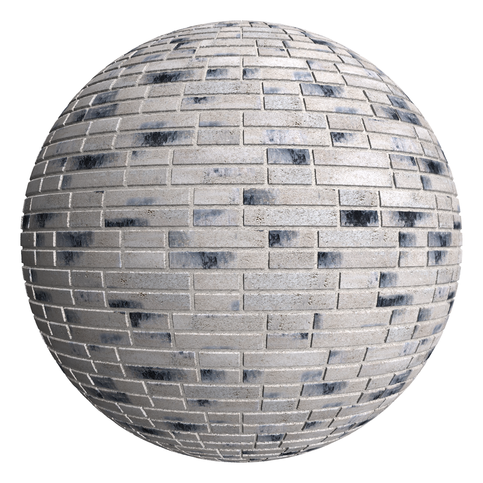 3D sphere preview of Charcoal Brick, Double Flemish seamless texture