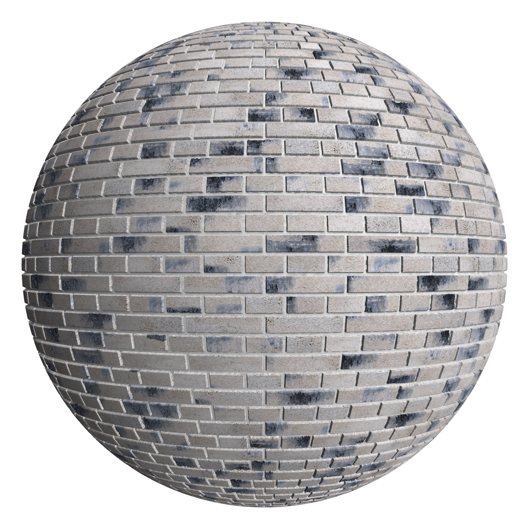 3D sphere preview of Charcoal Brick, English Bond seamless texture