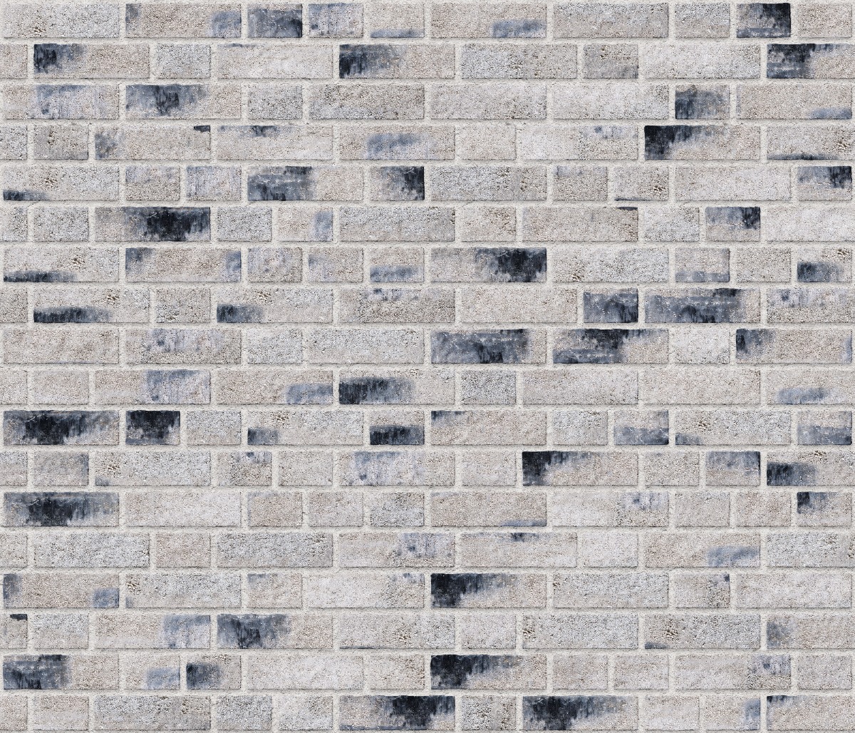 A seamless brick texture with charcoal brick units arranged in a Random Bond pattern