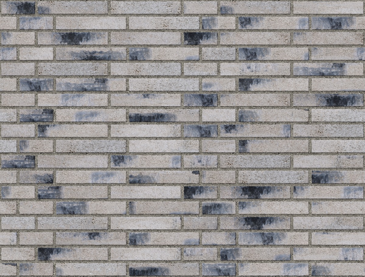 A seamless brick texture with charcoal brick units arranged in a Silesian Bond pattern