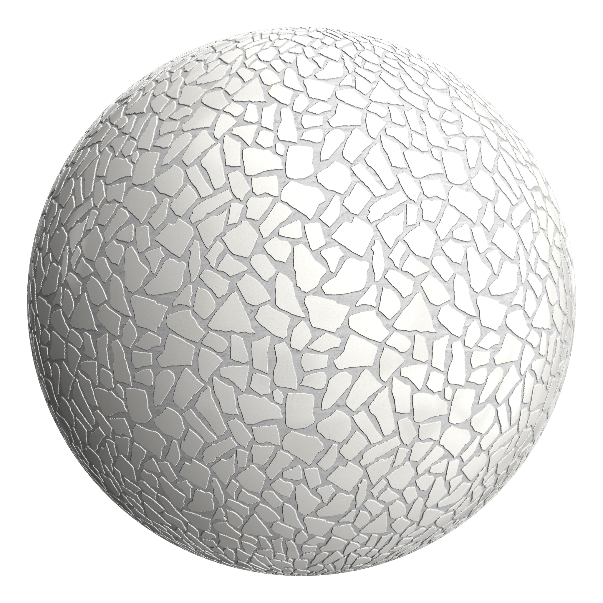3D sphere preview of Crazing Tile Mosaic  seamless texture