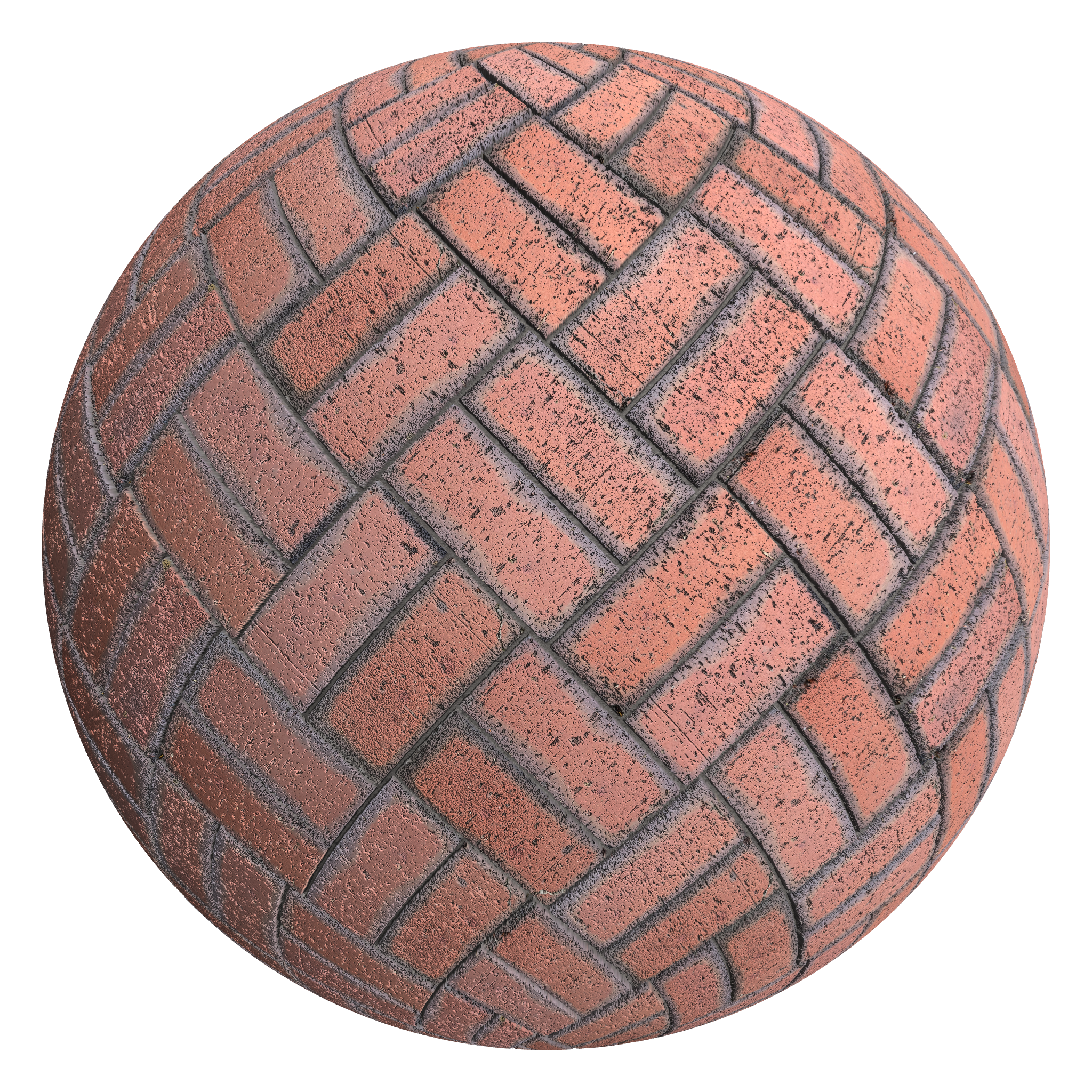 3D sphere preview of Deansgate Paver, Double Herringbone seamless texture