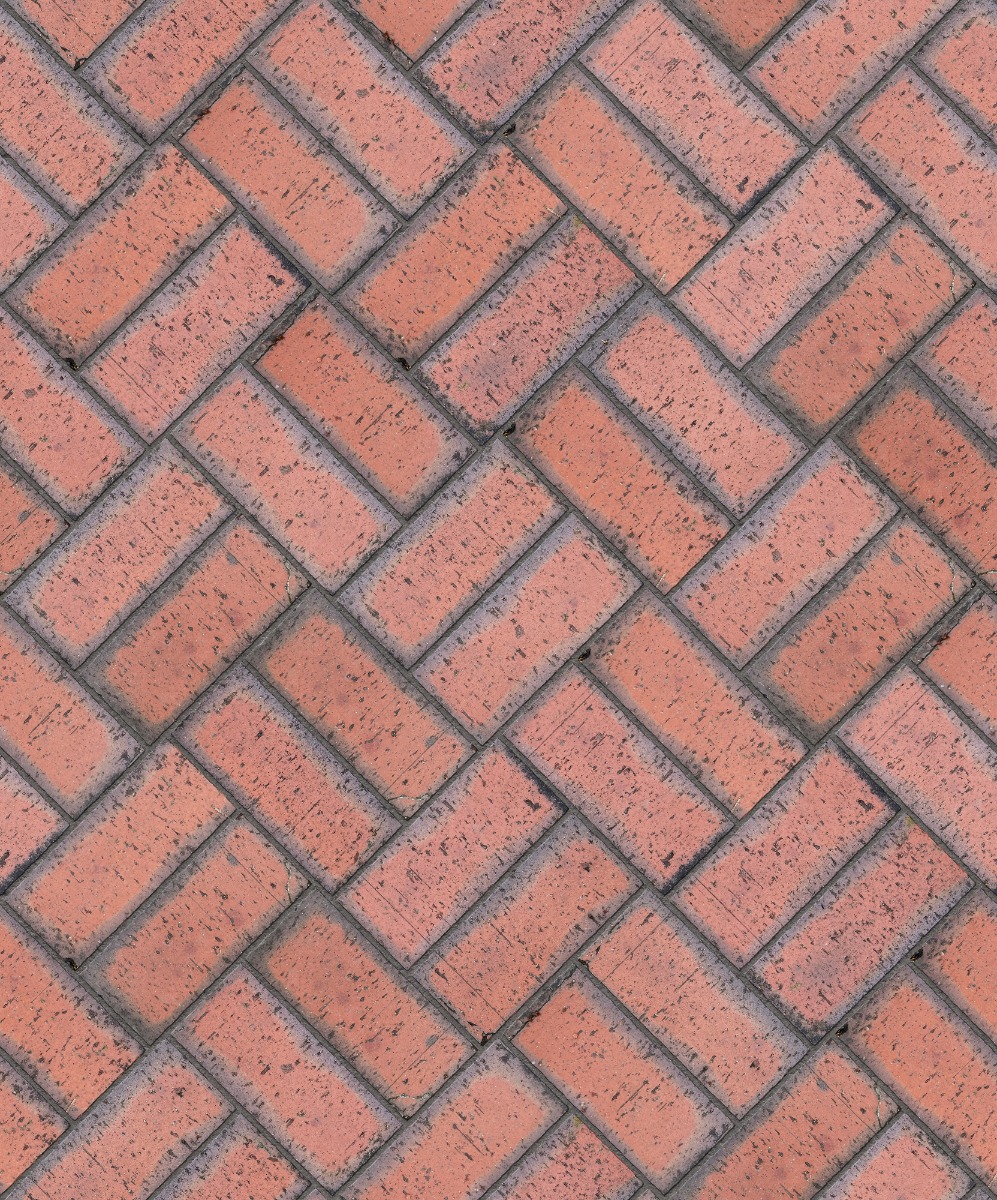 A seamless brick texture with deansgate paver units arranged in a Double Herringbone pattern