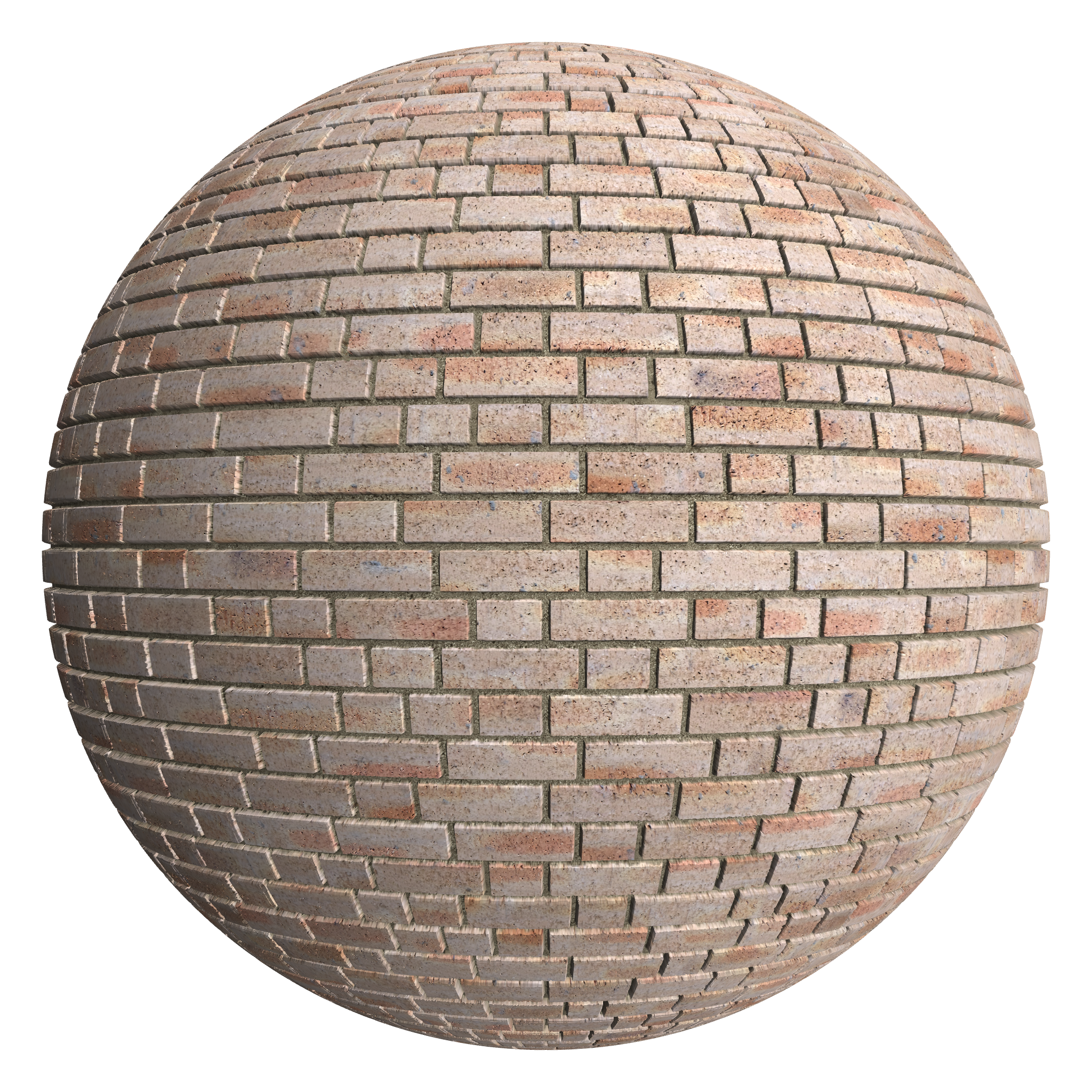 3D sphere preview of Dragfaced Brick, Random Bond seamless texture