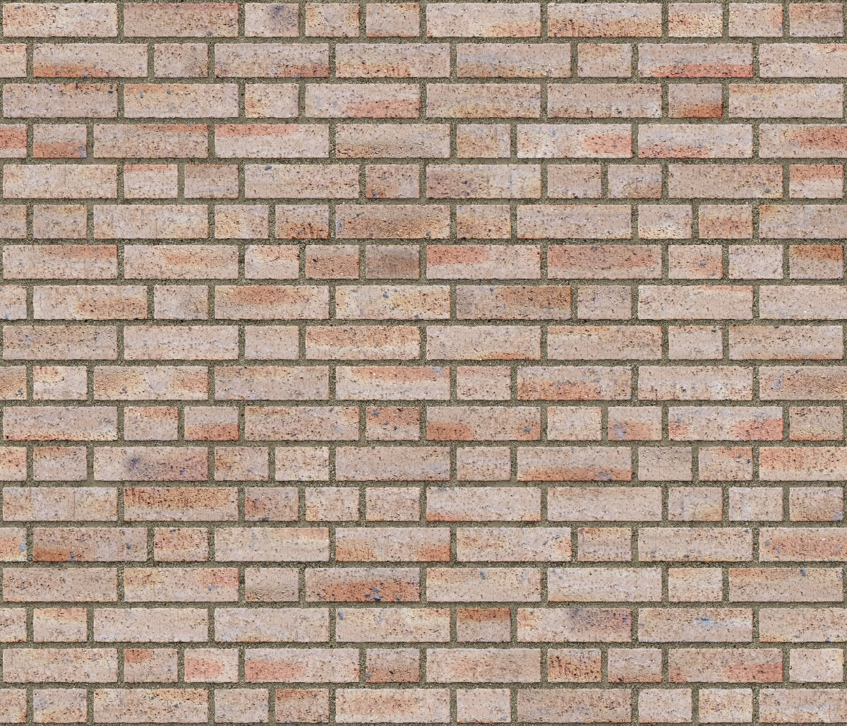 A seamless brick texture with dragfaced brick units arranged in a Random Bond pattern