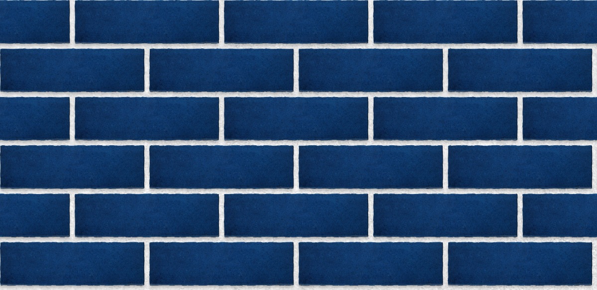 A seamless brick texture with eco-glazed brick slip midnight blue units arranged in a Stretcher pattern