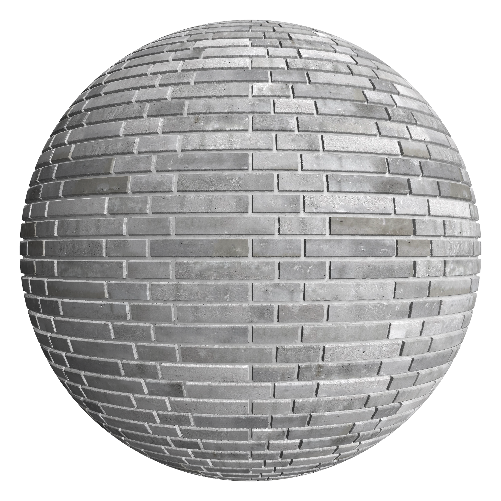 3D sphere preview of Finnish Grey Brick, Gothic Bond seamless texture