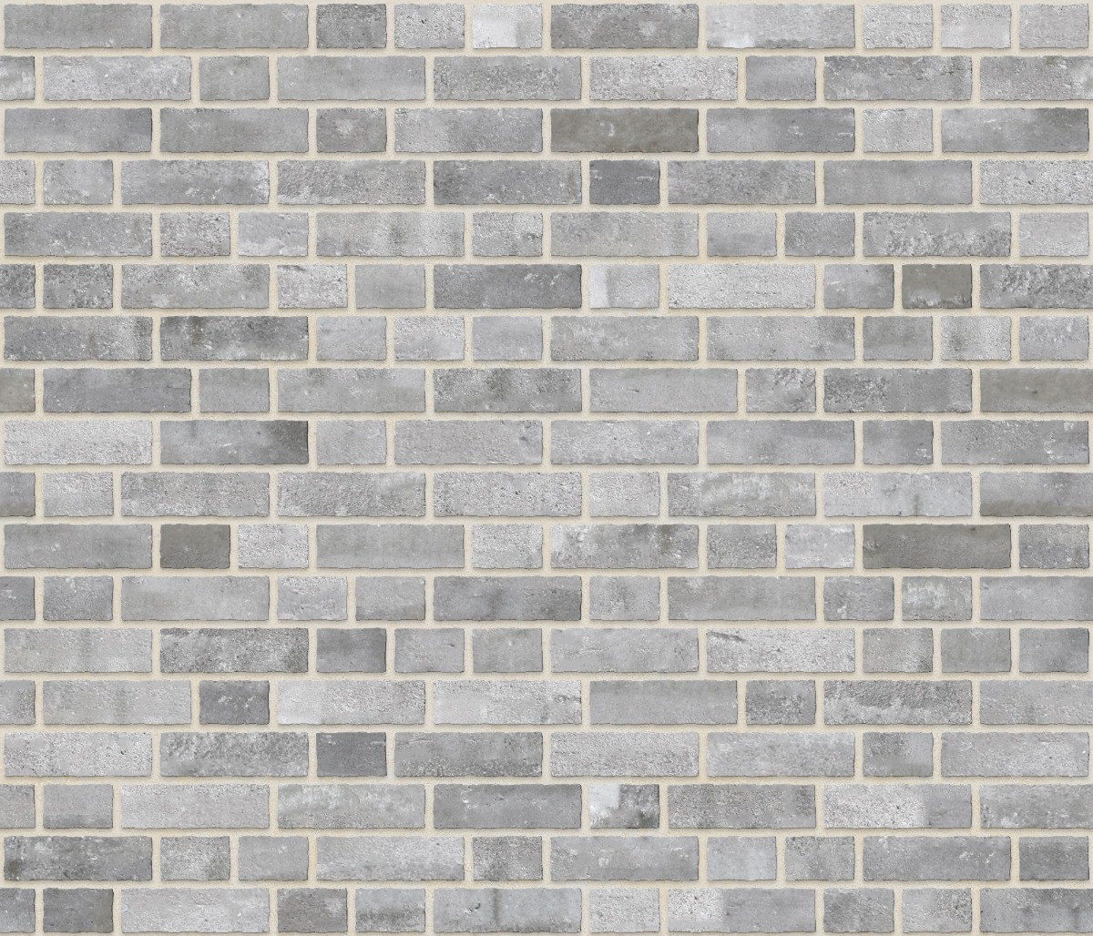 A seamless brick texture with finnish grey brick units arranged in a Random Bond pattern