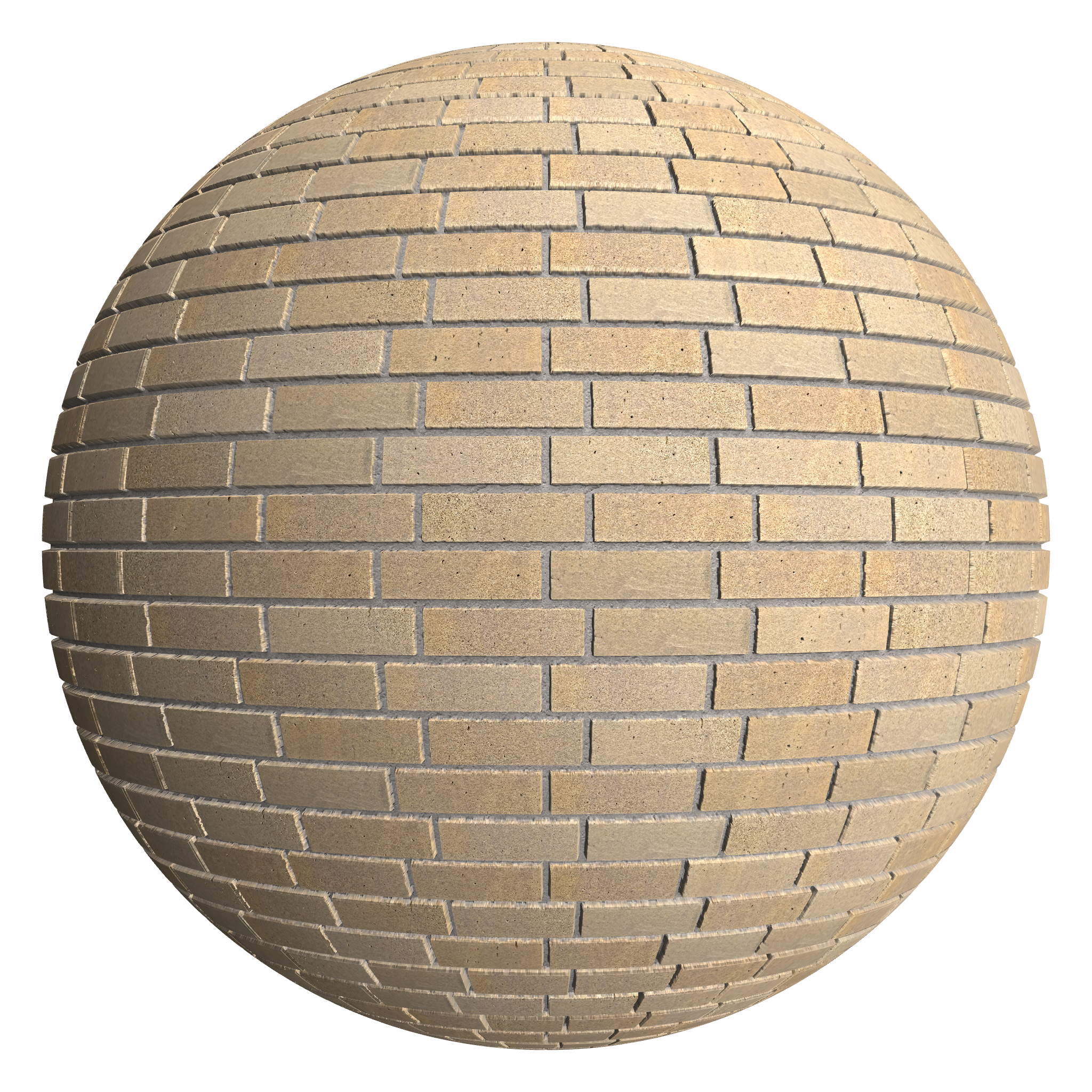 3D sphere preview of Hooff Brick, 1/4 Stretcher seamless texture