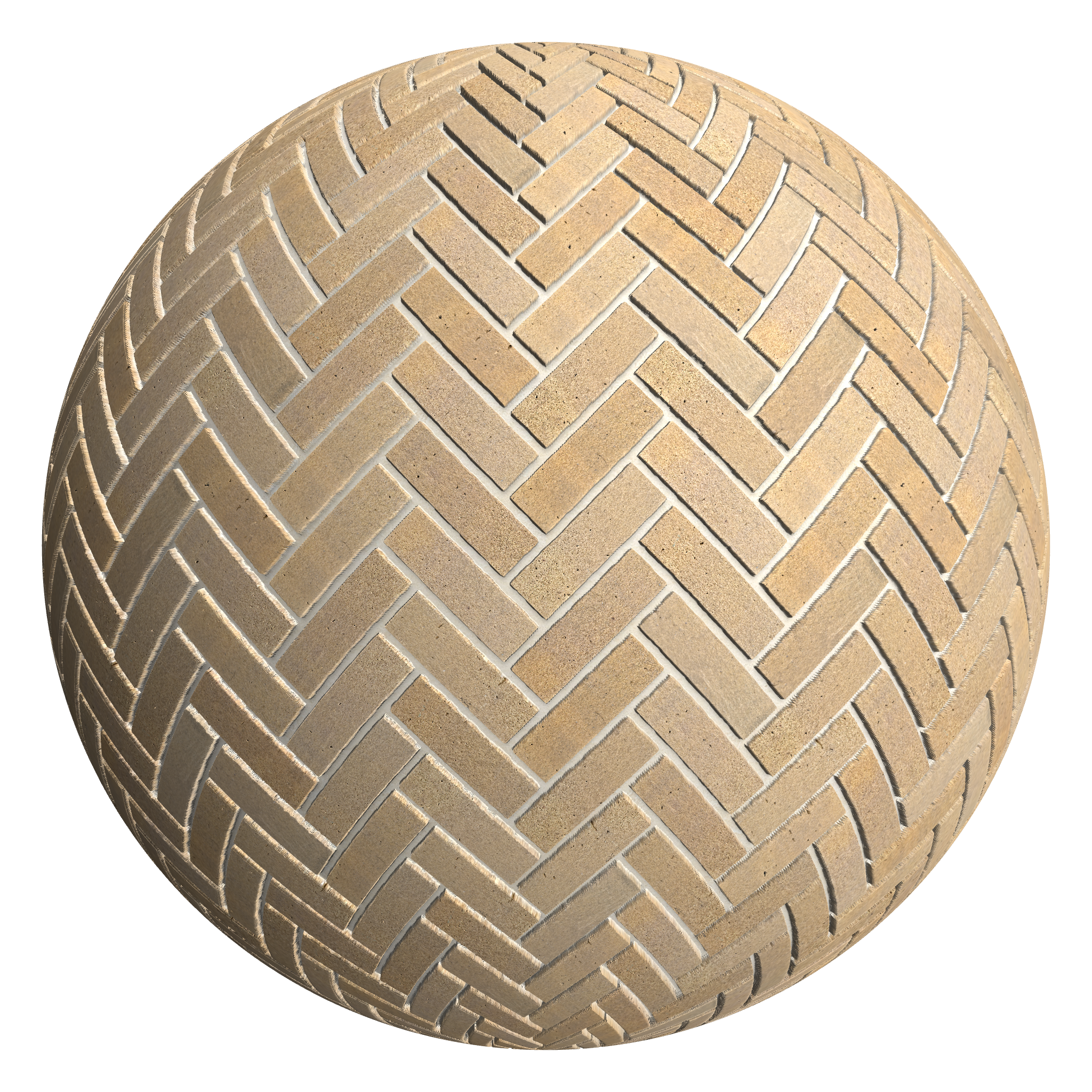 3D sphere preview of Hooff Brick, Herringbone seamless texture