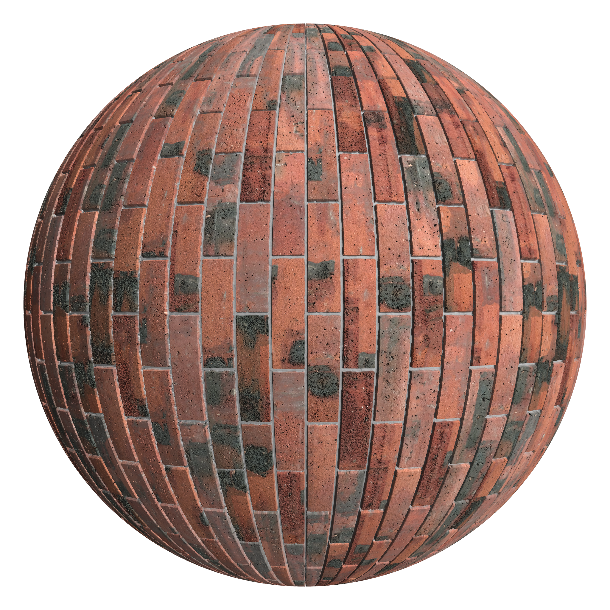 3D sphere preview of Industrial Brick, Stretcher seamless texture