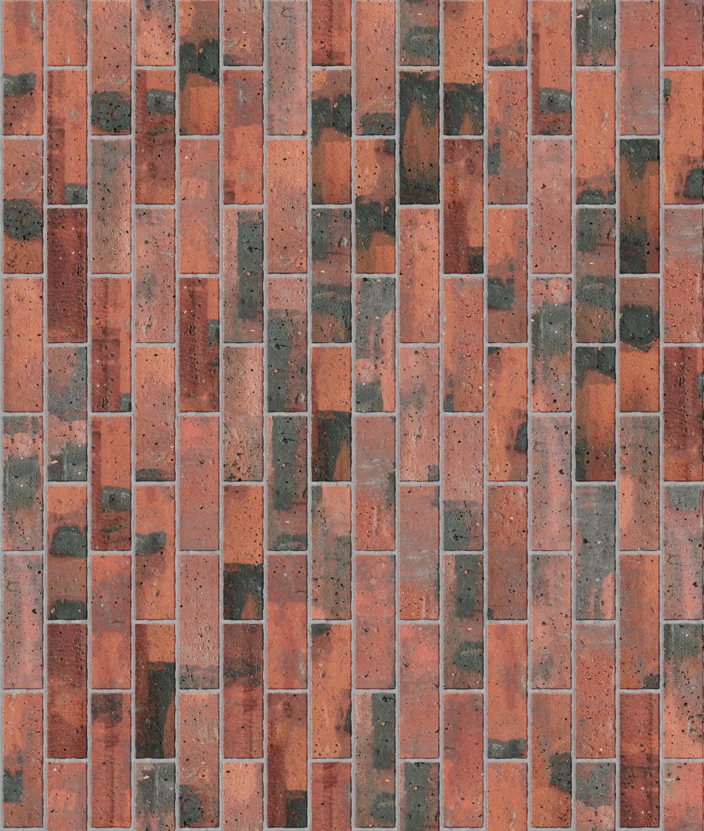 A seamless brick texture with industrial brick units arranged in a Stretcher pattern