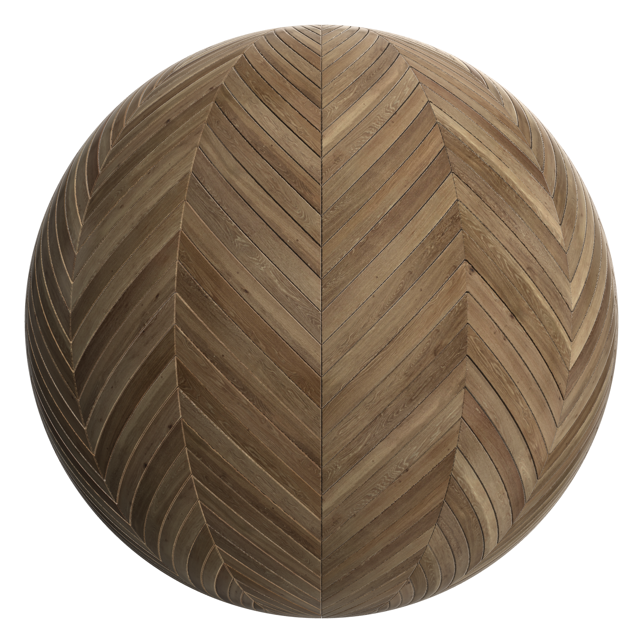3D sphere preview of Stained Timber, Chevron seamless texture