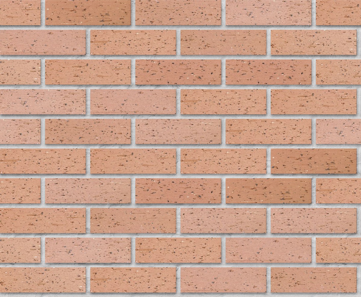 A seamless brick texture with buff blend velour thin brick units arranged in a Stretcher pattern