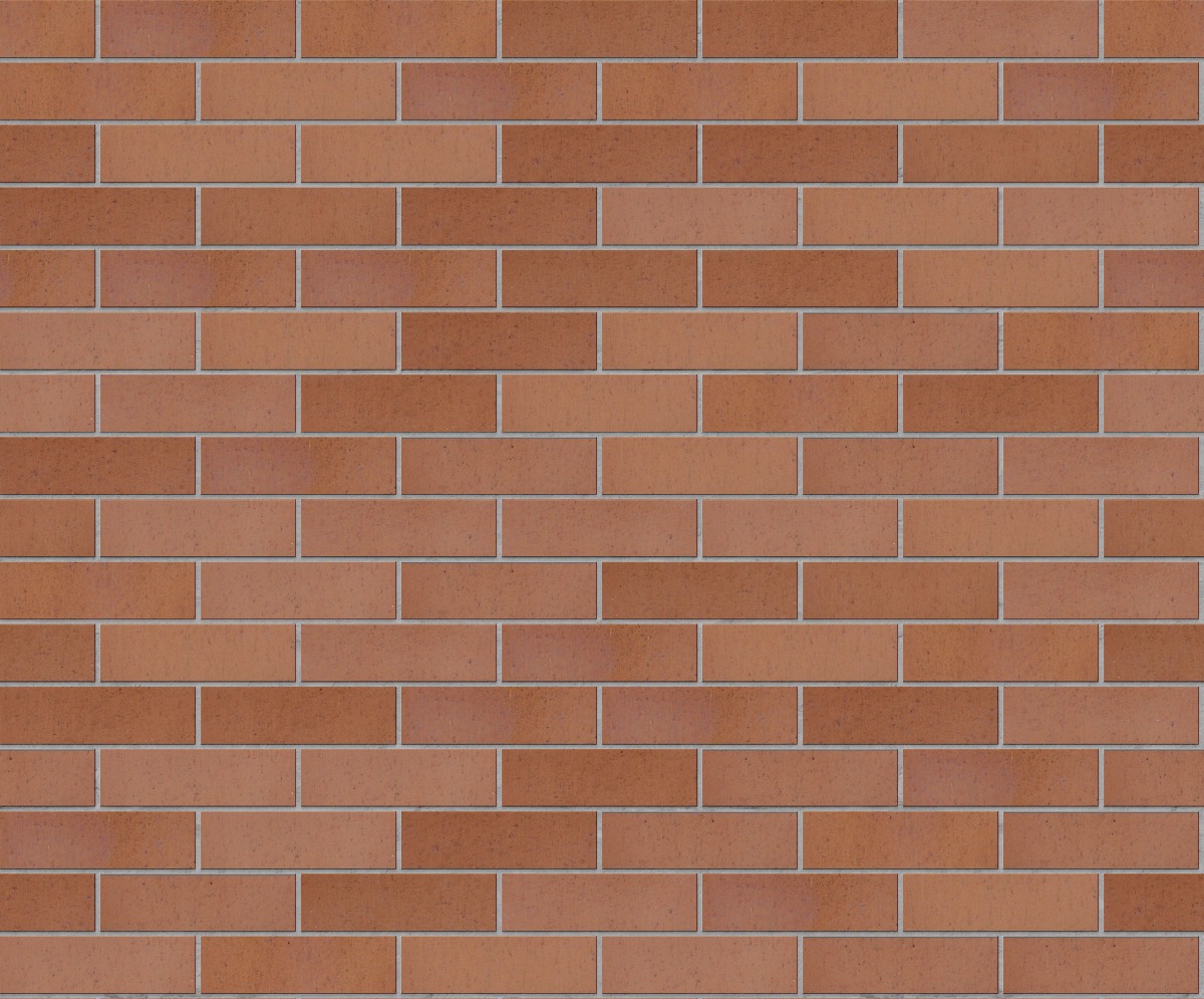 A seamless brick texture with coppertone smooth face brick units arranged in a Stretcher pattern