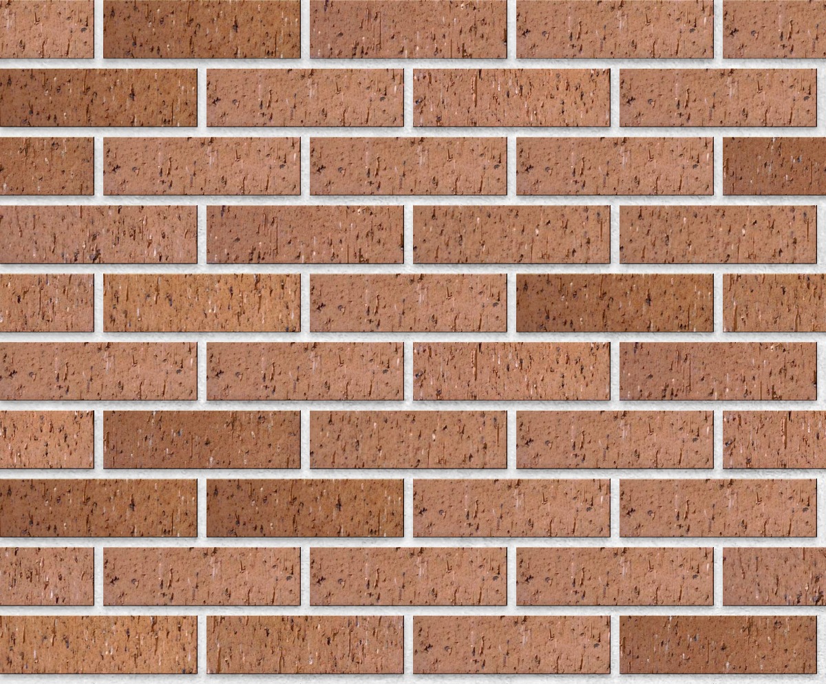 A seamless brick texture with coppertone velour face brick units arranged in a Stretcher pattern